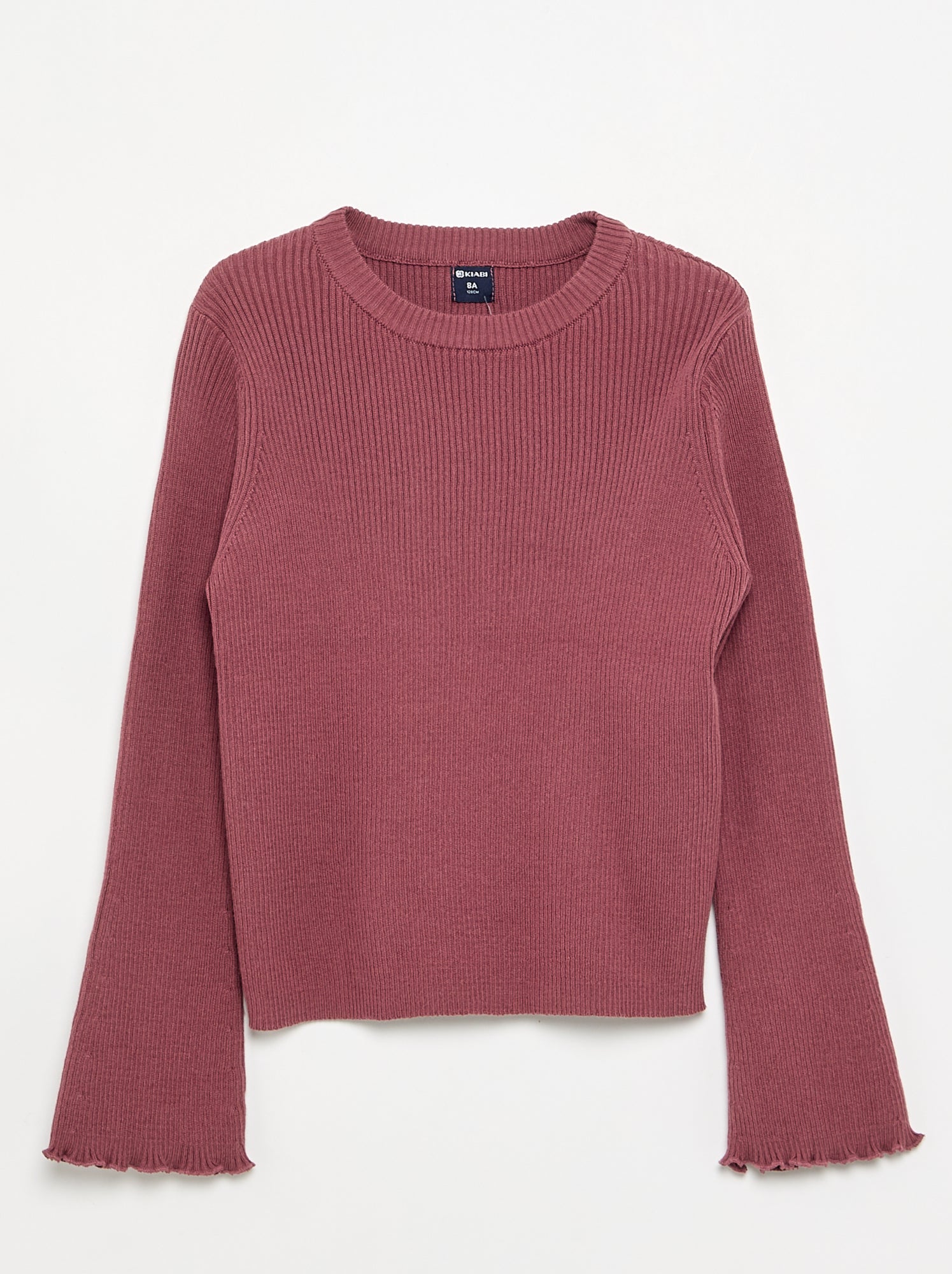 Pull en maille côtelée - Rose