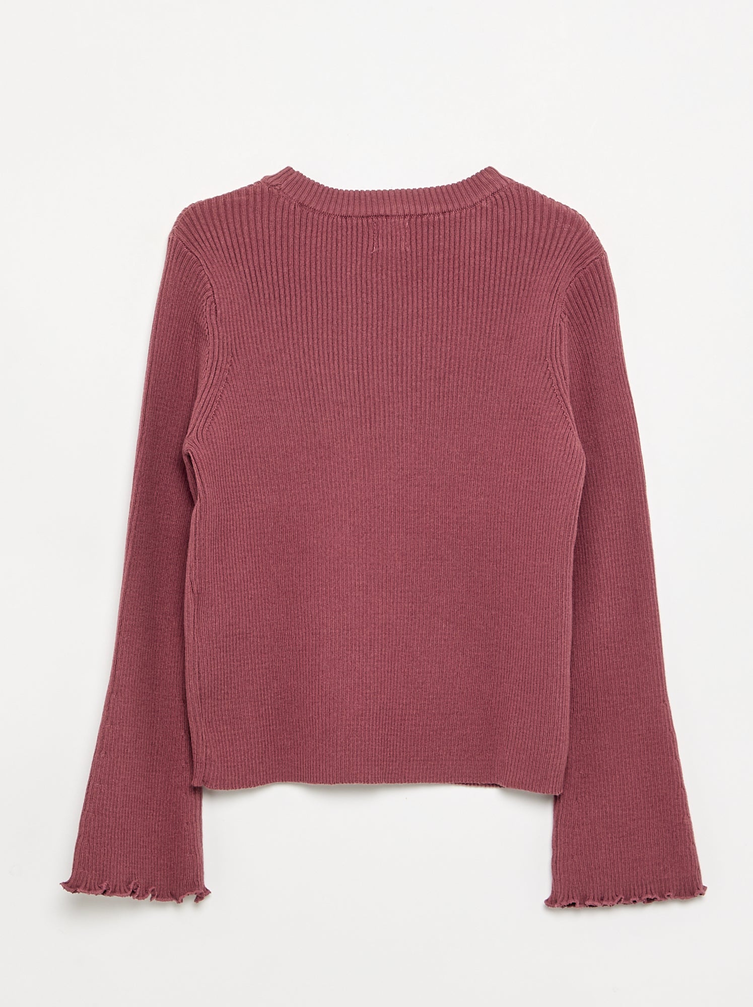 Pull en maille côtelée - Rose
