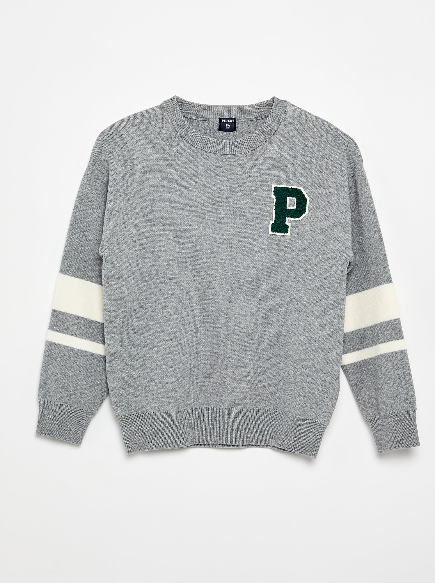 Pull en maille fine jauge col rond - Gris