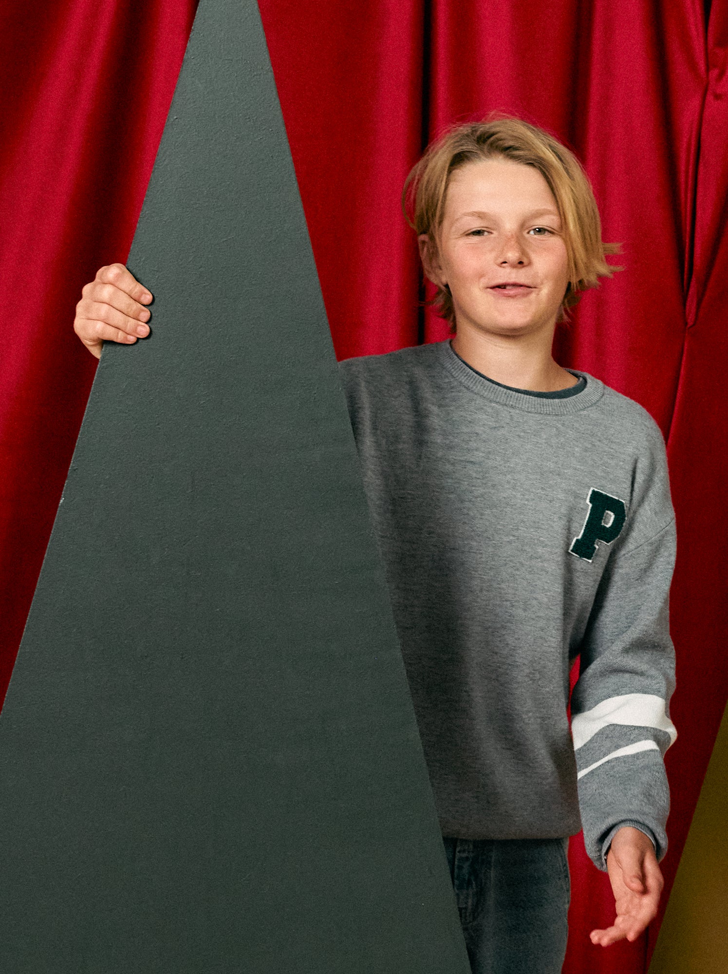 Pull en maille fine jauge col rond - Gris