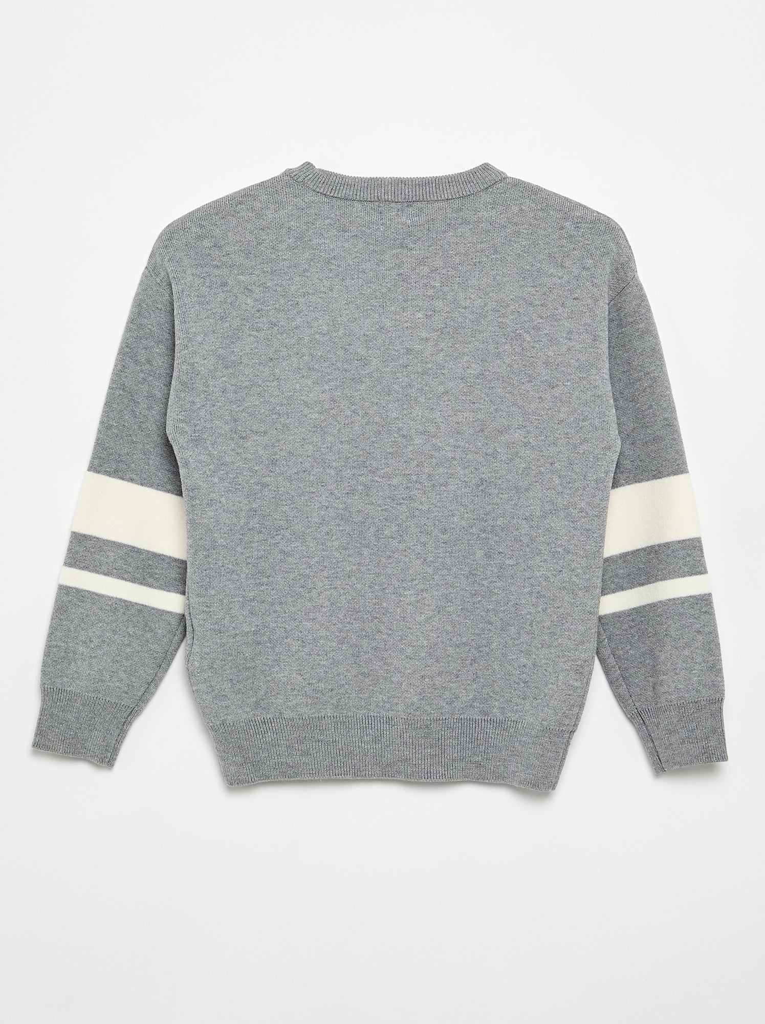 Pull en maille fine jauge col rond - Gris
