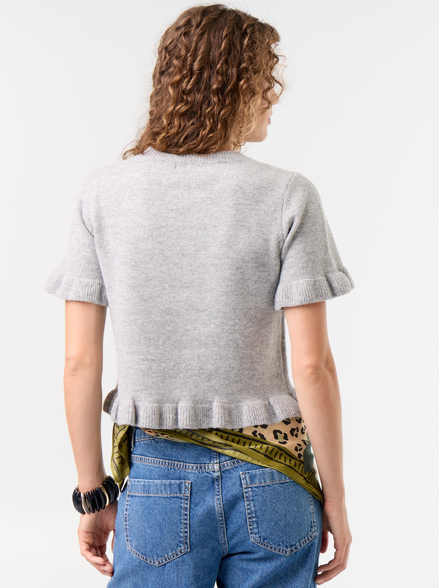 Pull en maille grosse jauge - Gris