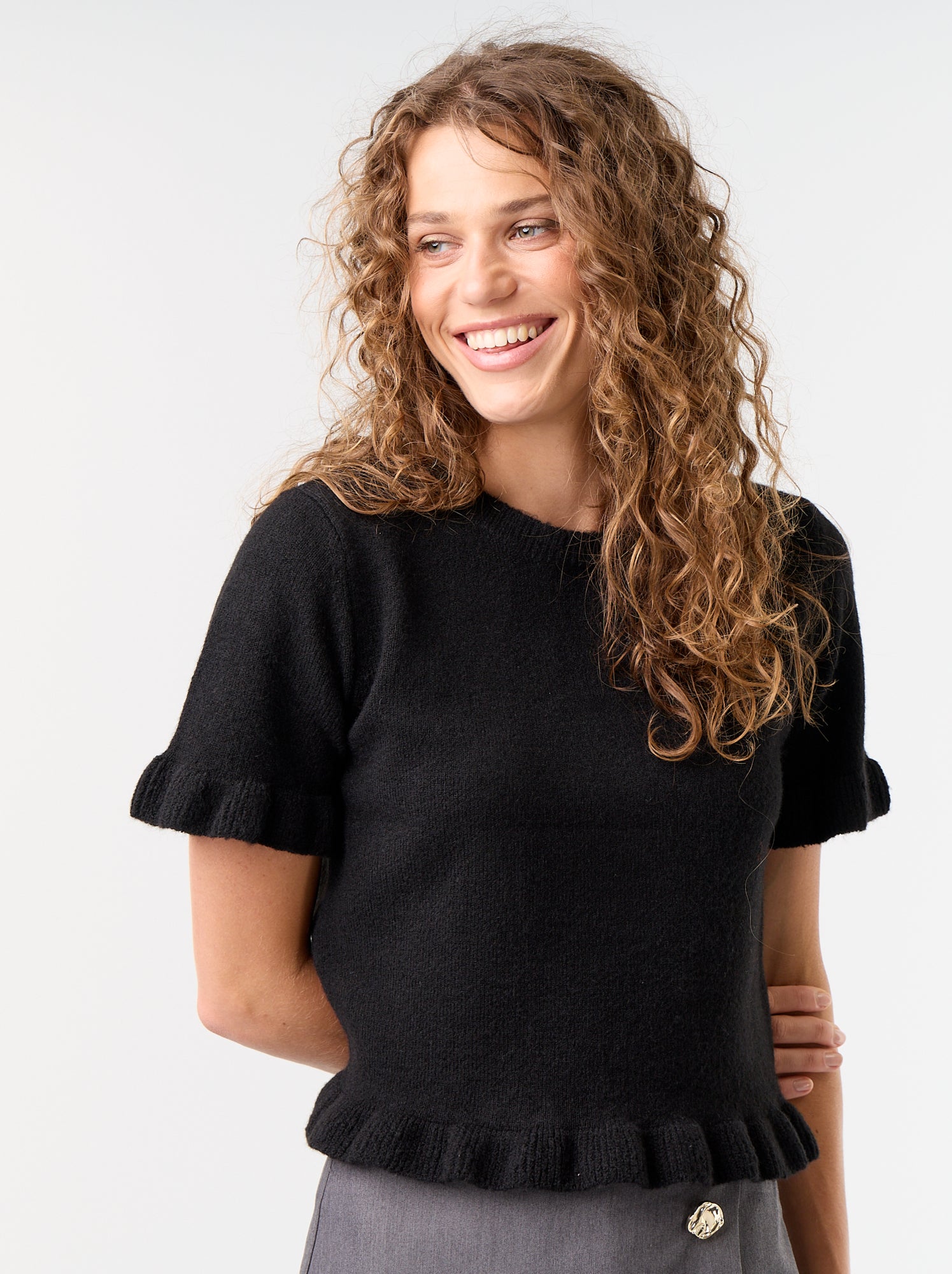 Pull en maille grosse jauge - Noir