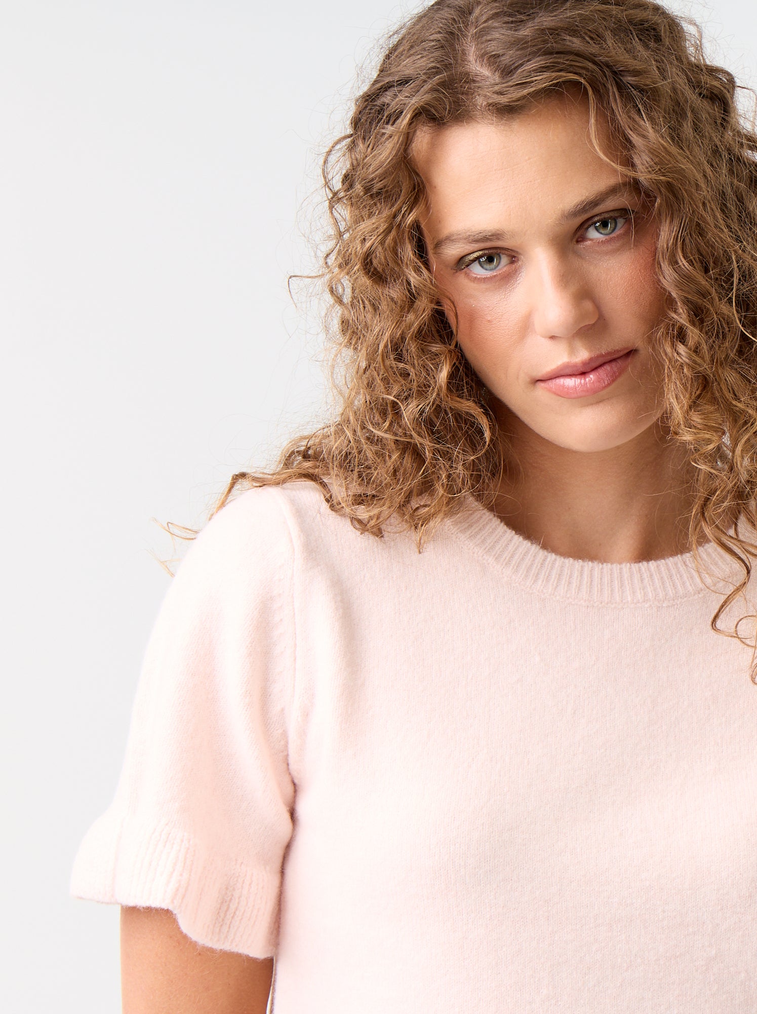 Pull en maille grosse jauge - Rose