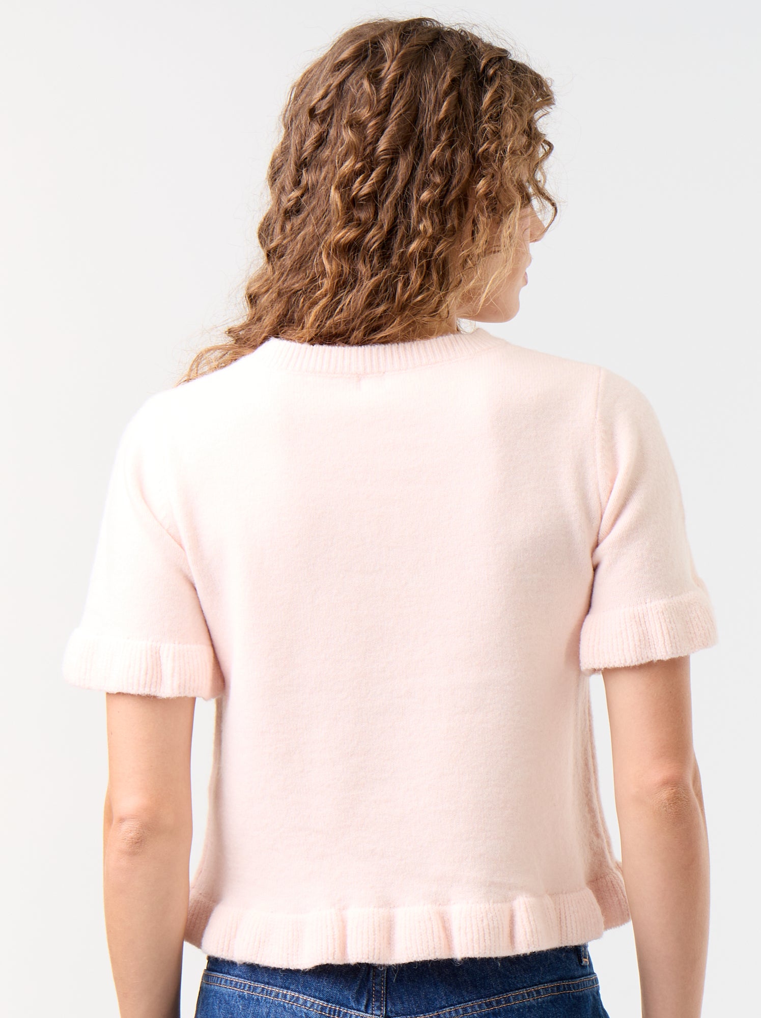 Pull en maille grosse jauge - Rose