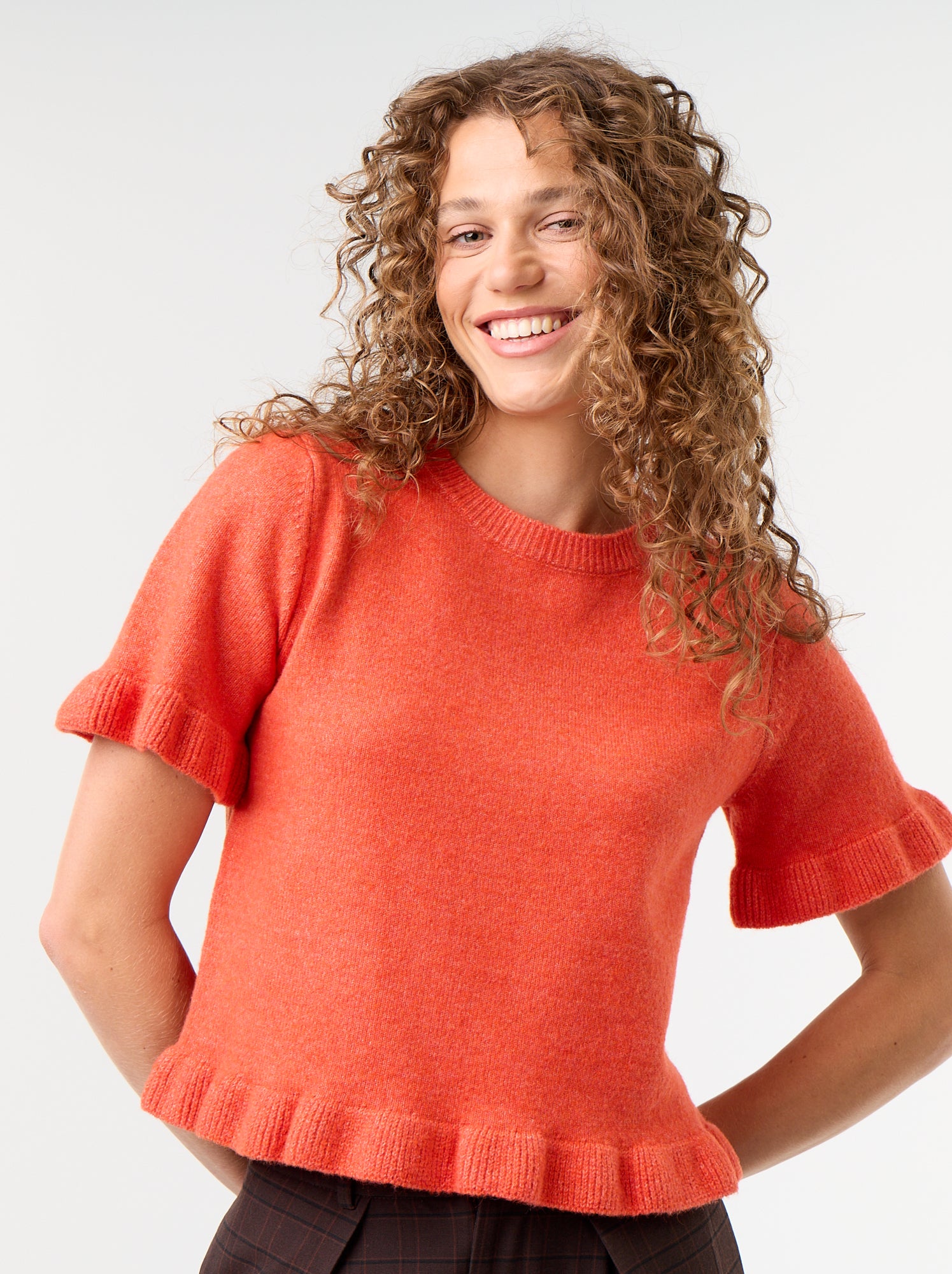 Pull en maille grosse jauge - Rouge