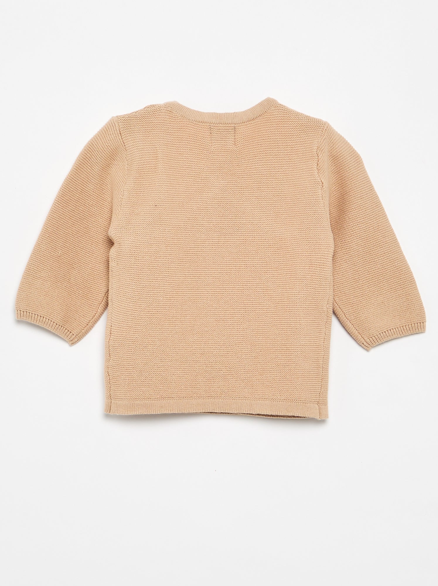 Pull en maille point mousse - Beige