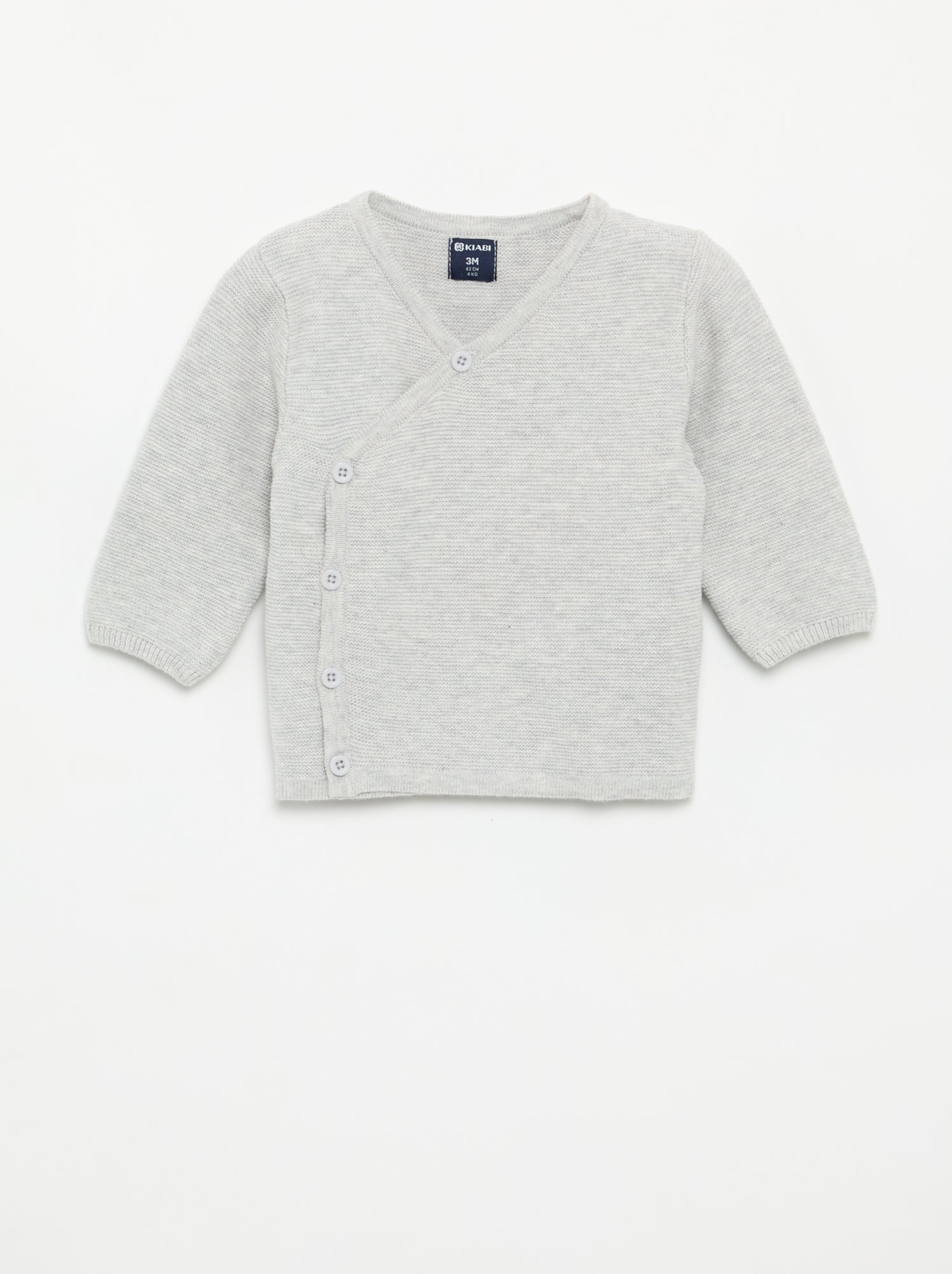 Pull en maille point mousse - Gris