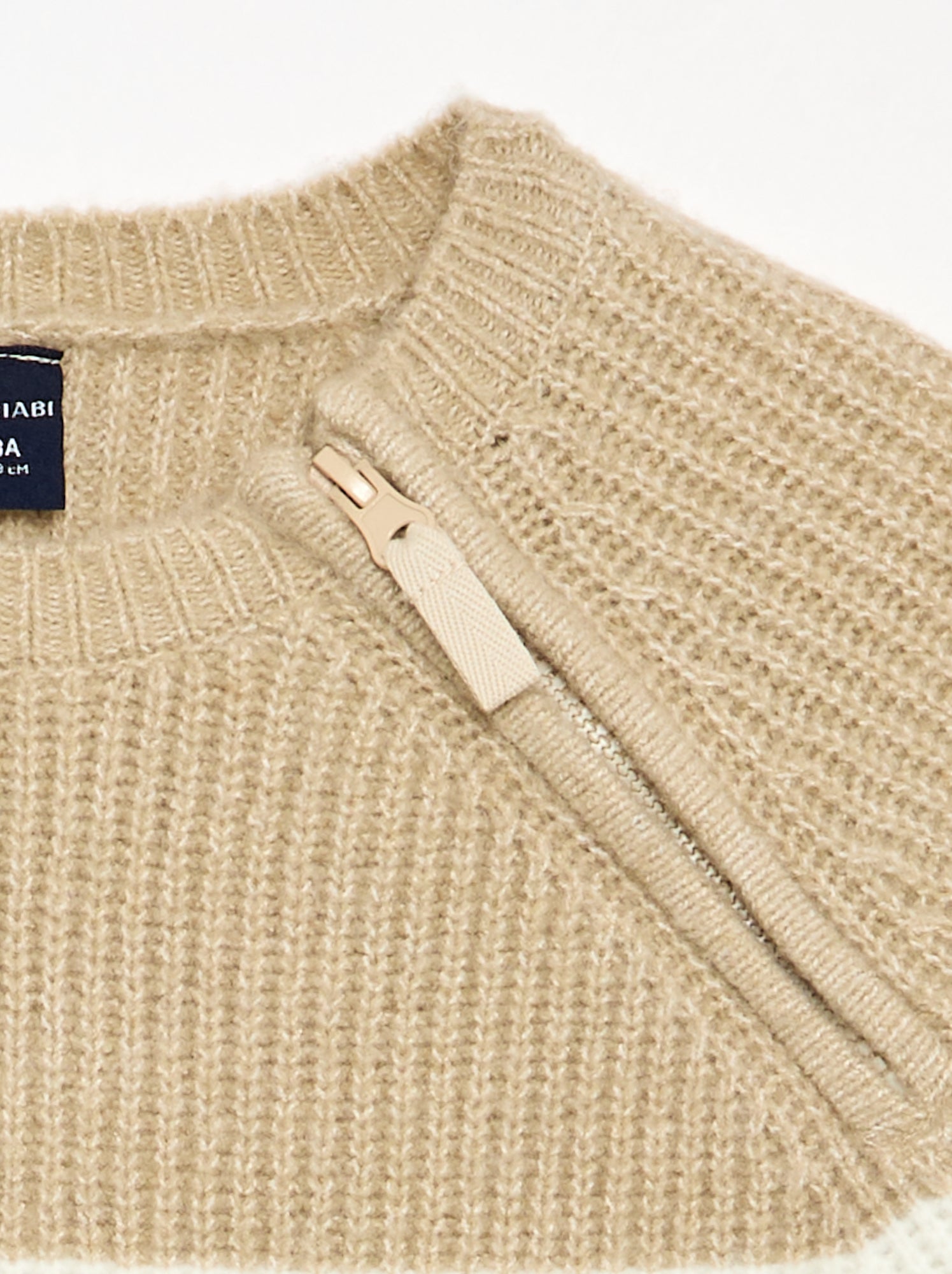 Pull en maille rayée - collection facile à enfiler - Beige