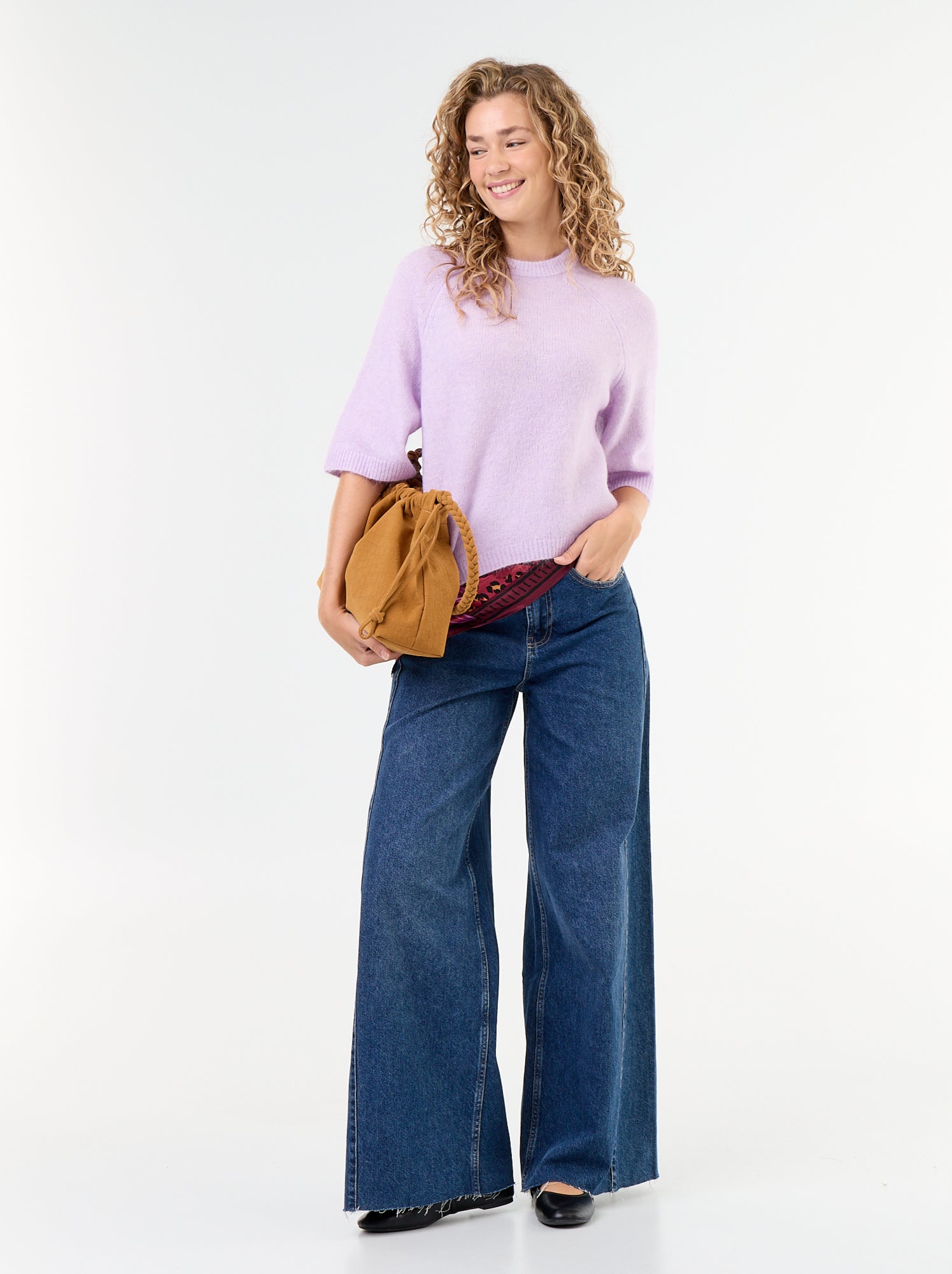 Pull en mohair manches courtes / emmanchure basse - Rose