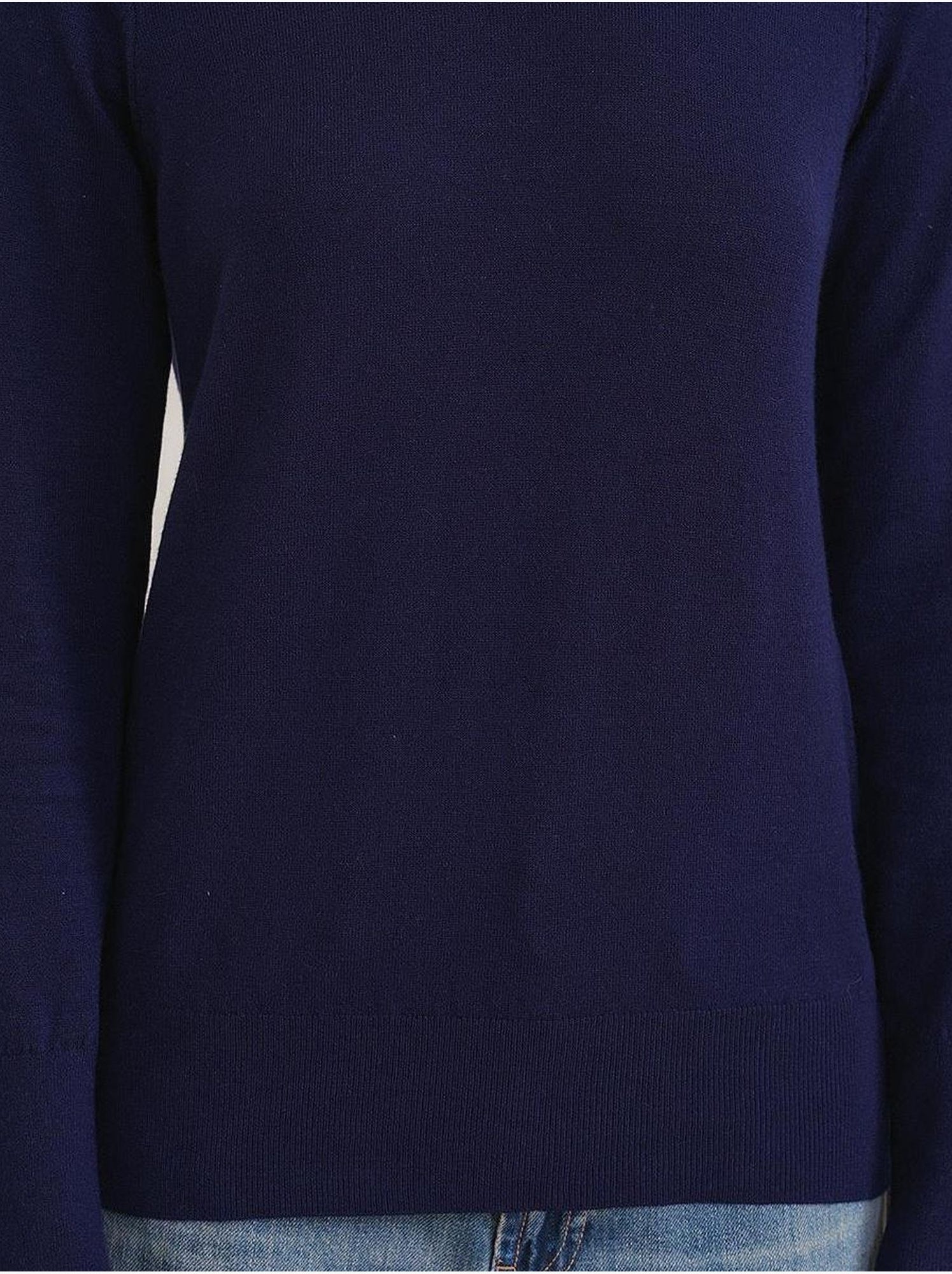 Pull en tricot à col rond et coupe slim mixray - Bleu marine