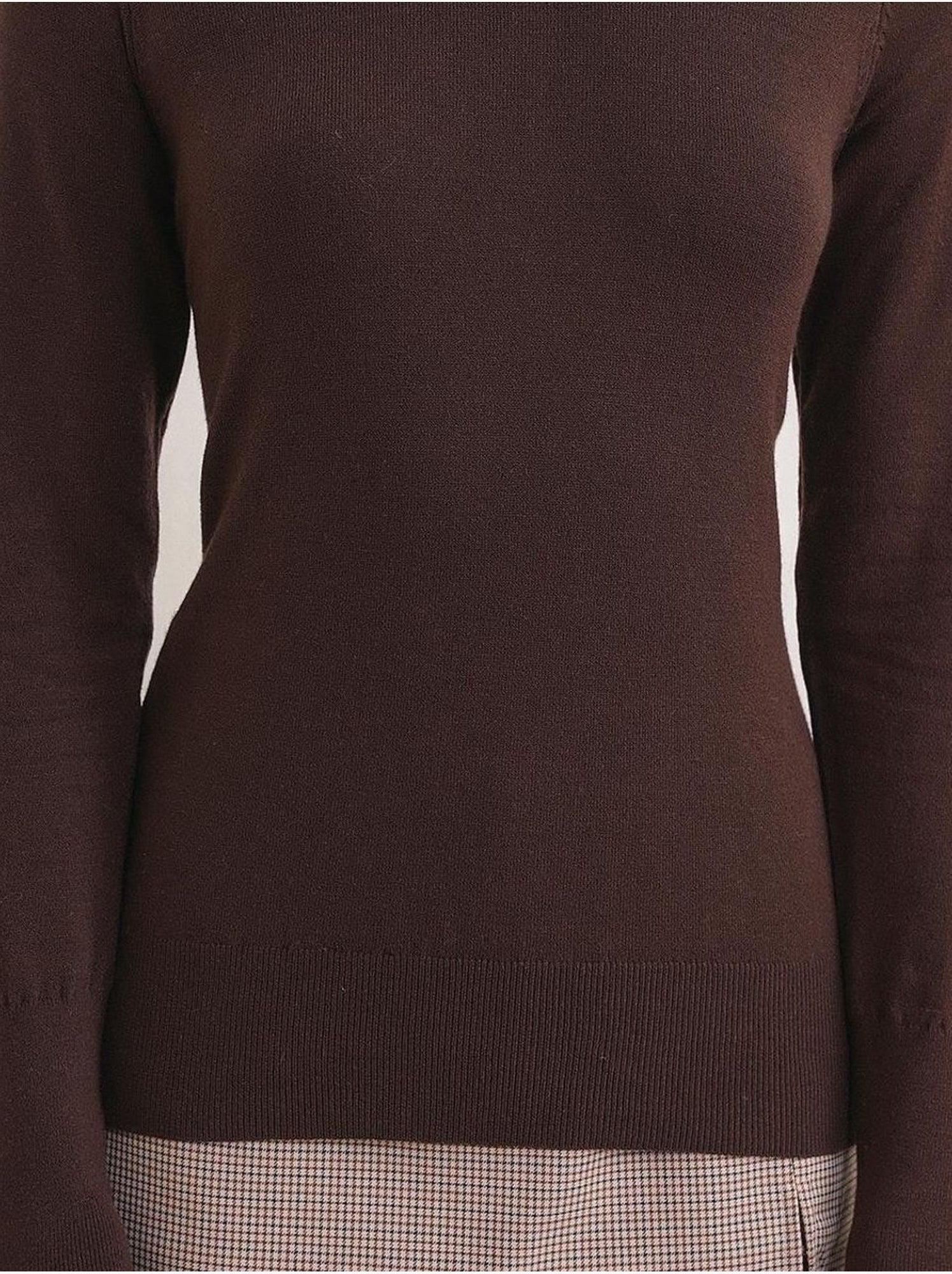Pull en tricot à col rond et coupe slim mixray - Marron foncé