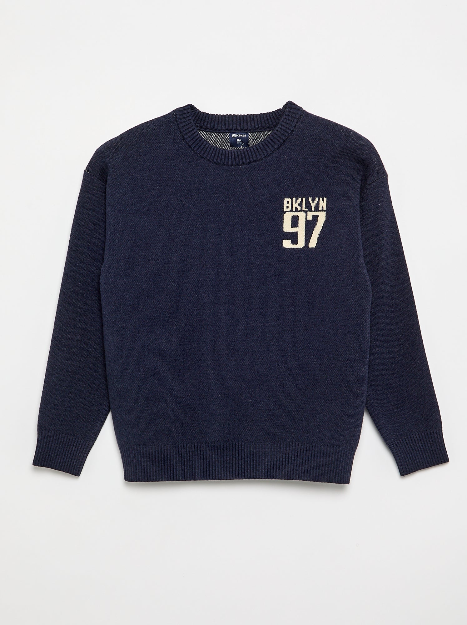 Pull imprimé à manches longues - Bleu