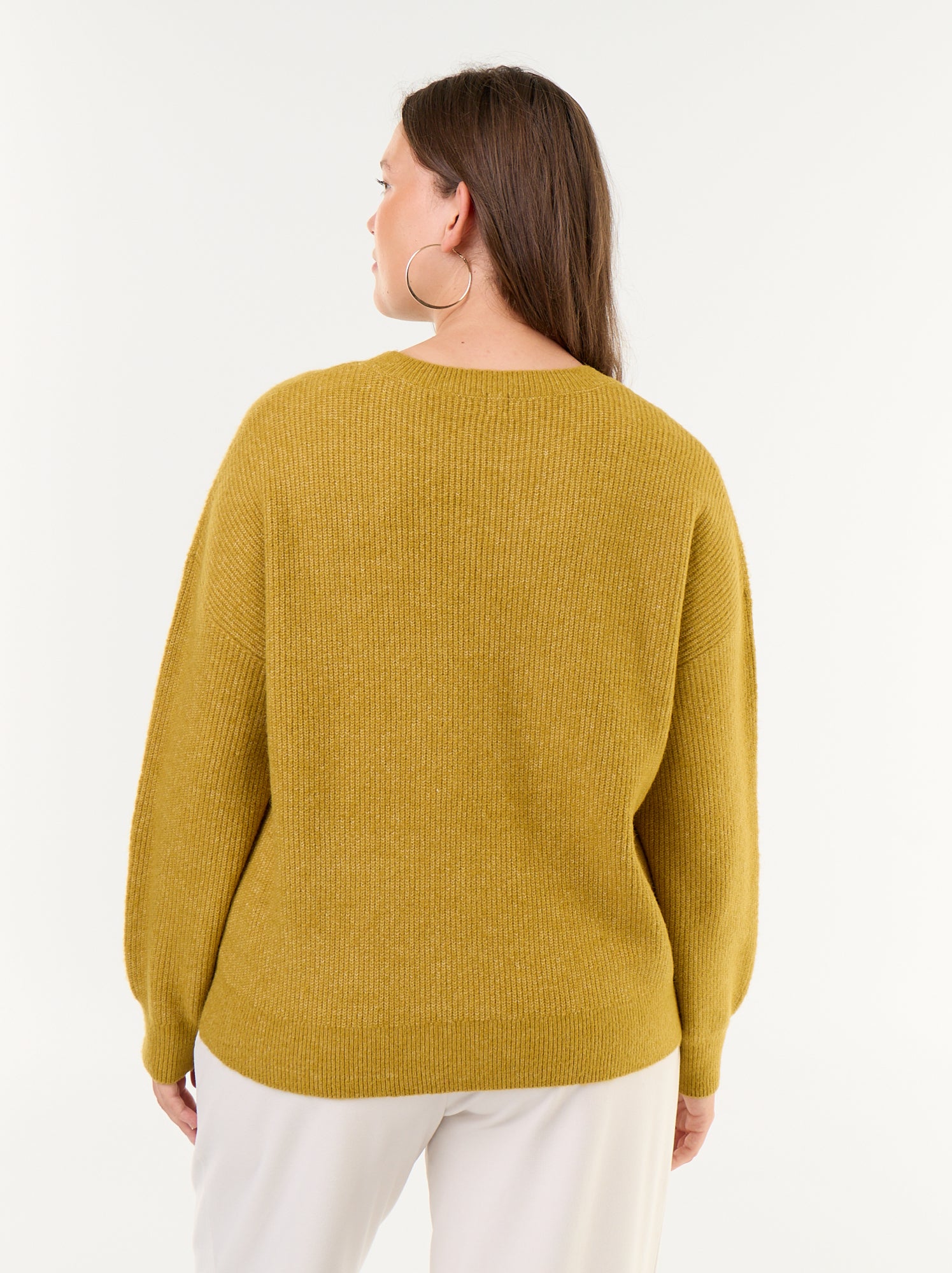 Pull maille torsadée - Jaune