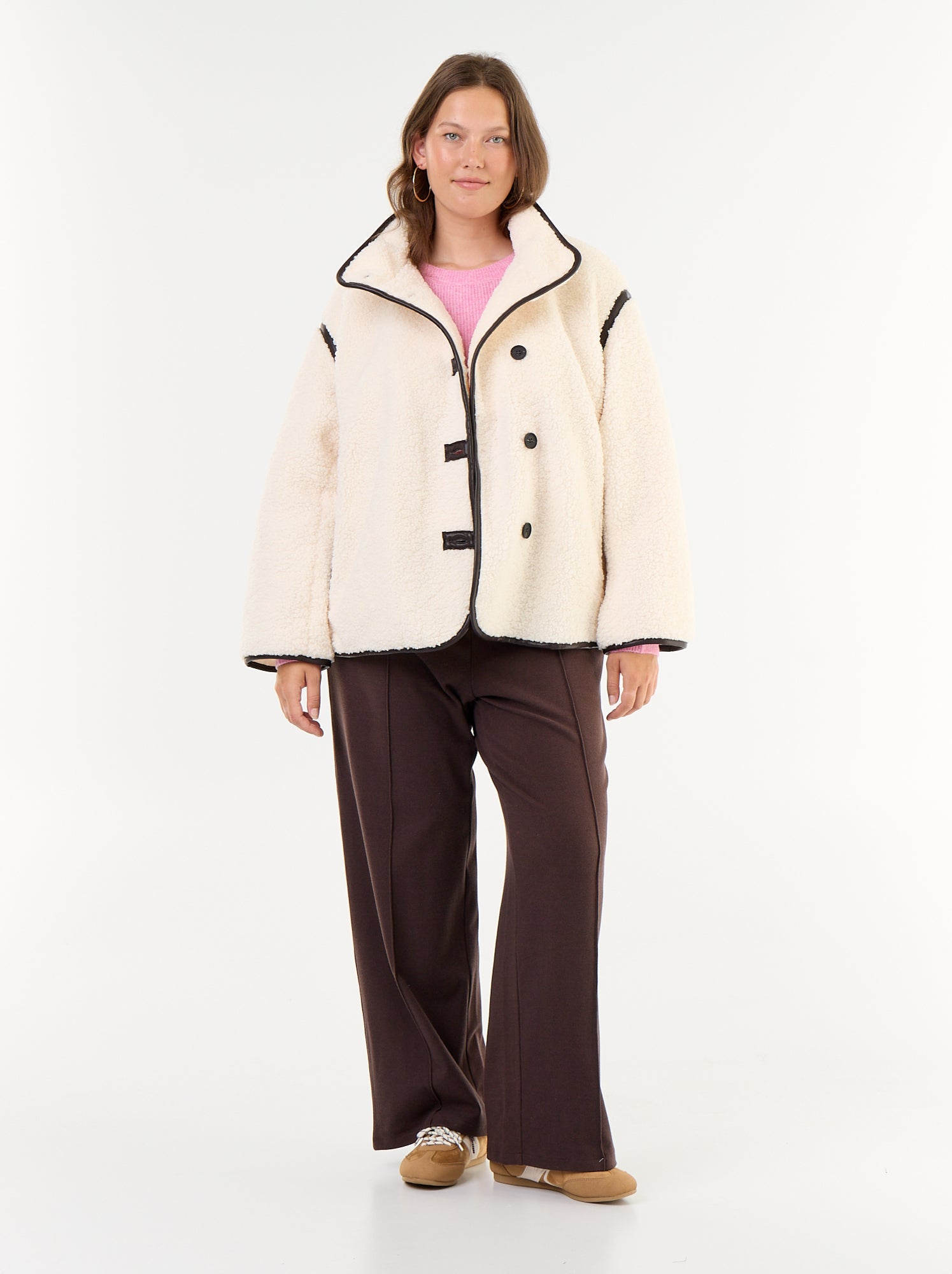 Pull maille torsadée - Rose