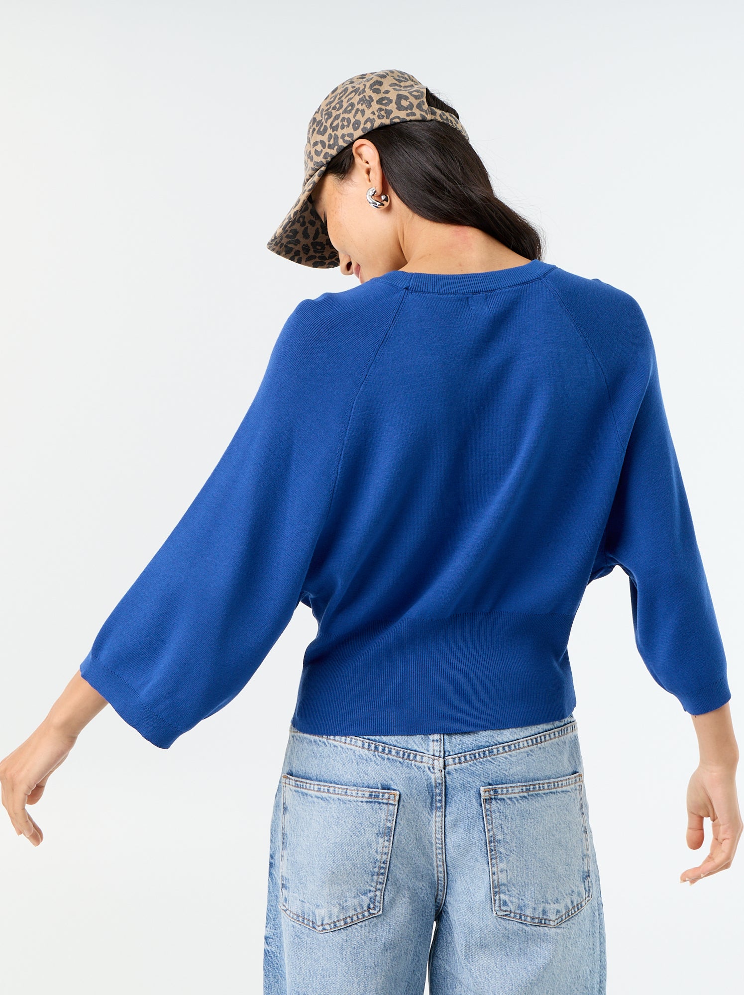 Pull manches courtes 3/4 - Bleu