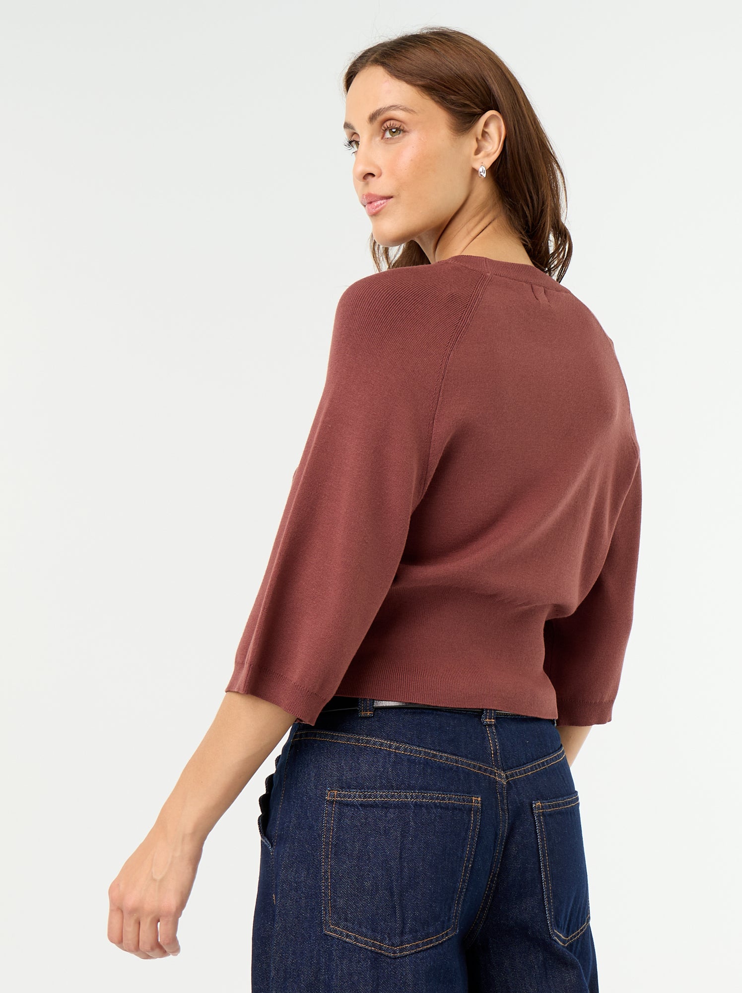 Pull manches courtes 3/4 - Terracotta