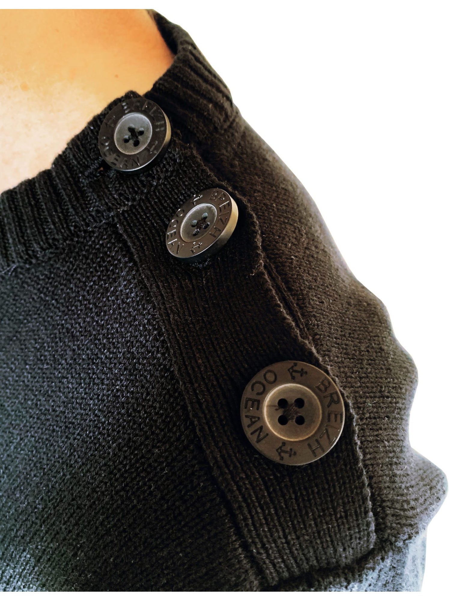 Pull marin homme rayé ou uni 'breizh océan', pull homme hiver - Marine/Ecru