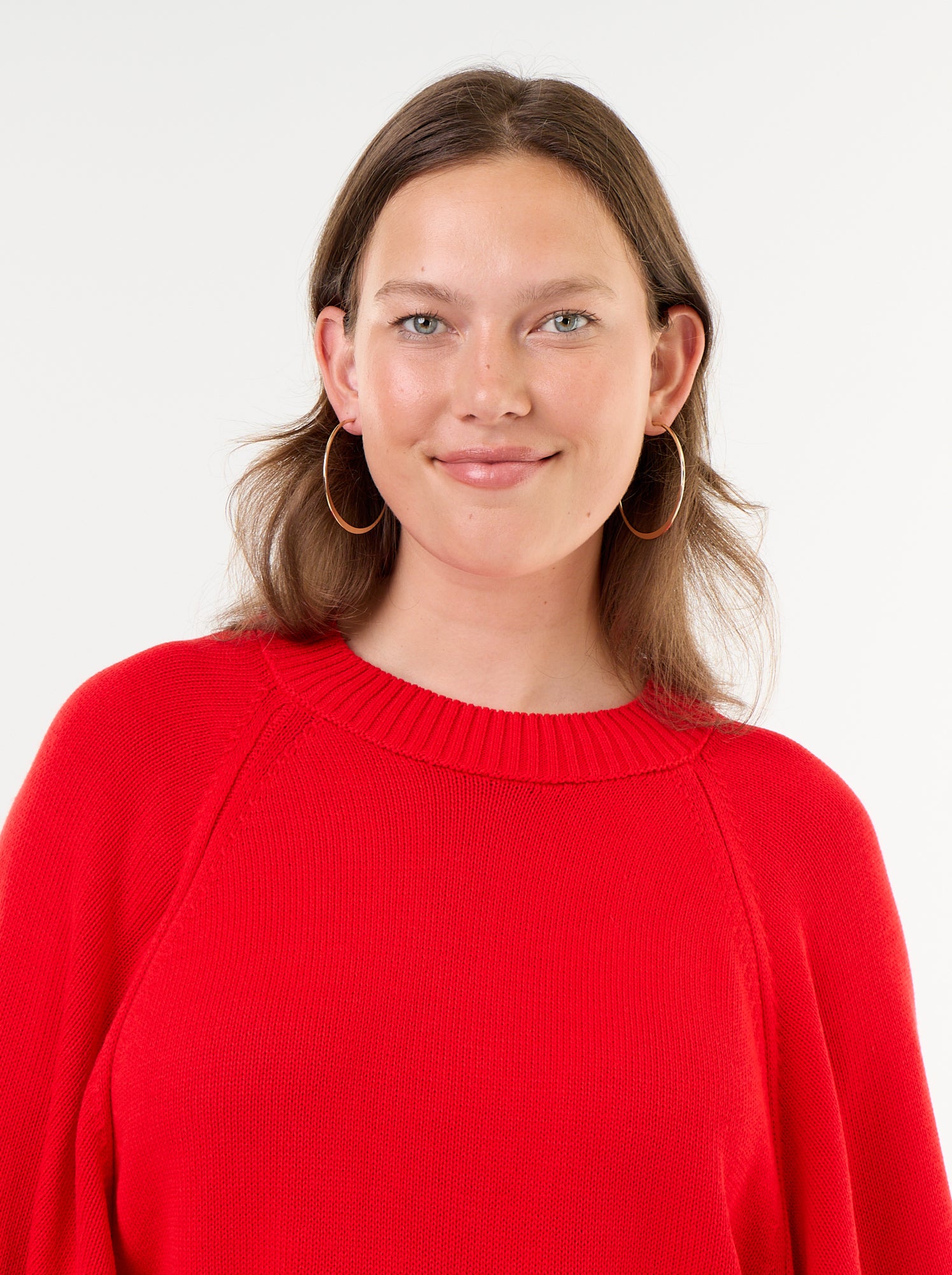 Pull oversize en maille manches courtes - Rouge