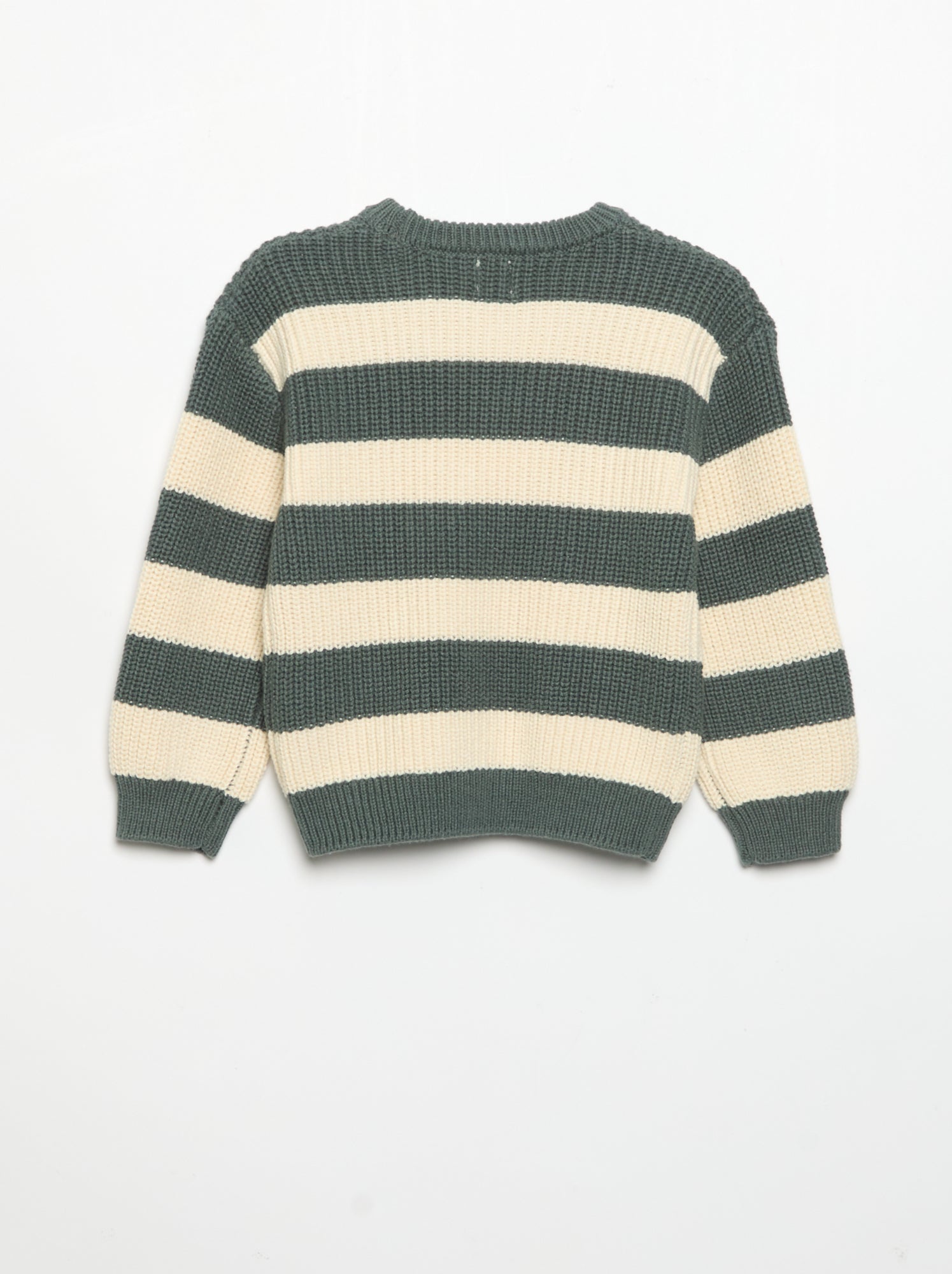 Pull rayé avec boutonnage épaule - Vert