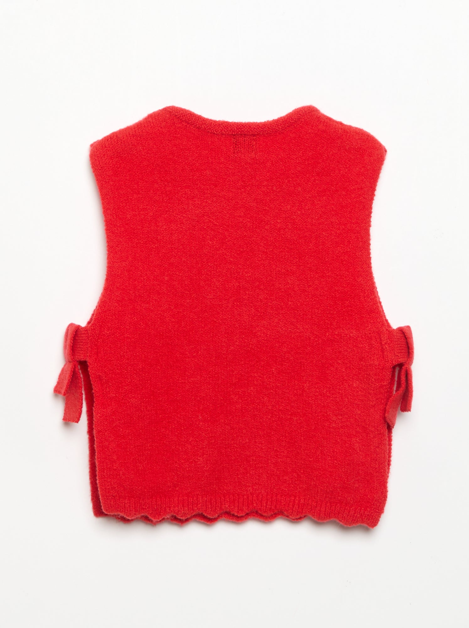 Pull sans manches avec écharpe amovible - Rouge