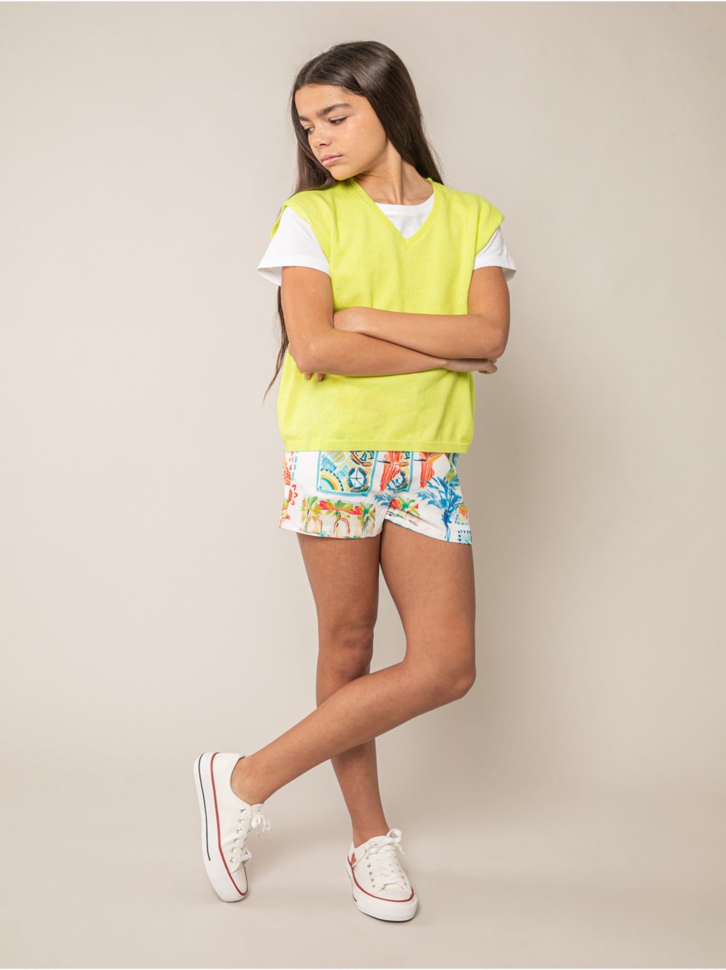 Pull sans manches fille 'deeluxe' - Jaune citron