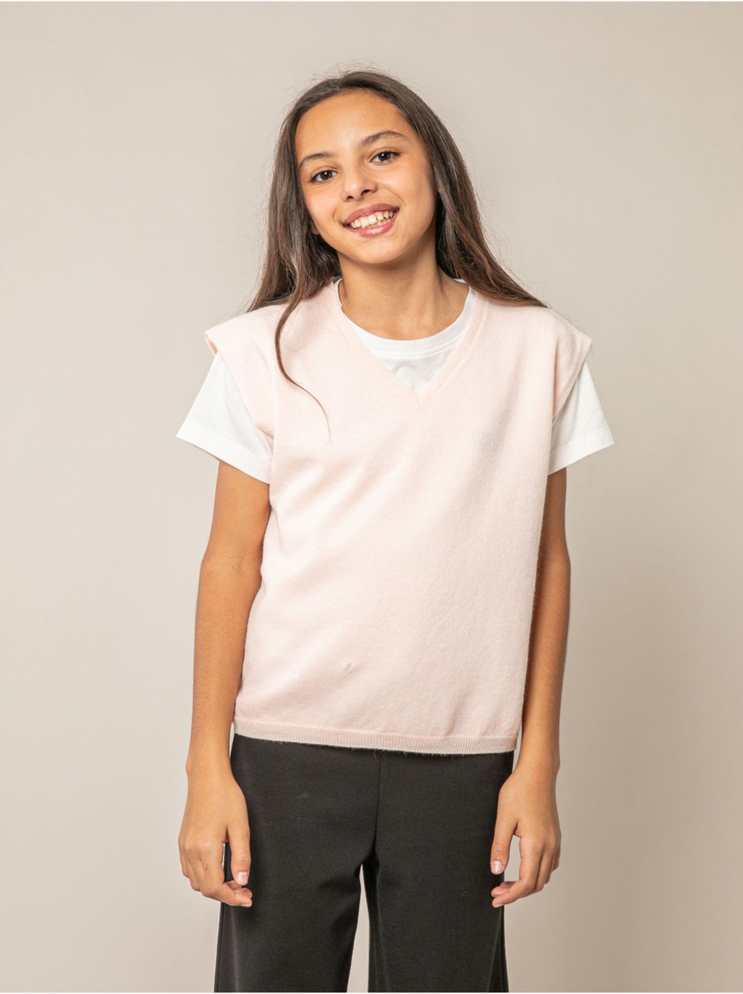 Pull sans manches fille 'deeluxe' - Rose clair
