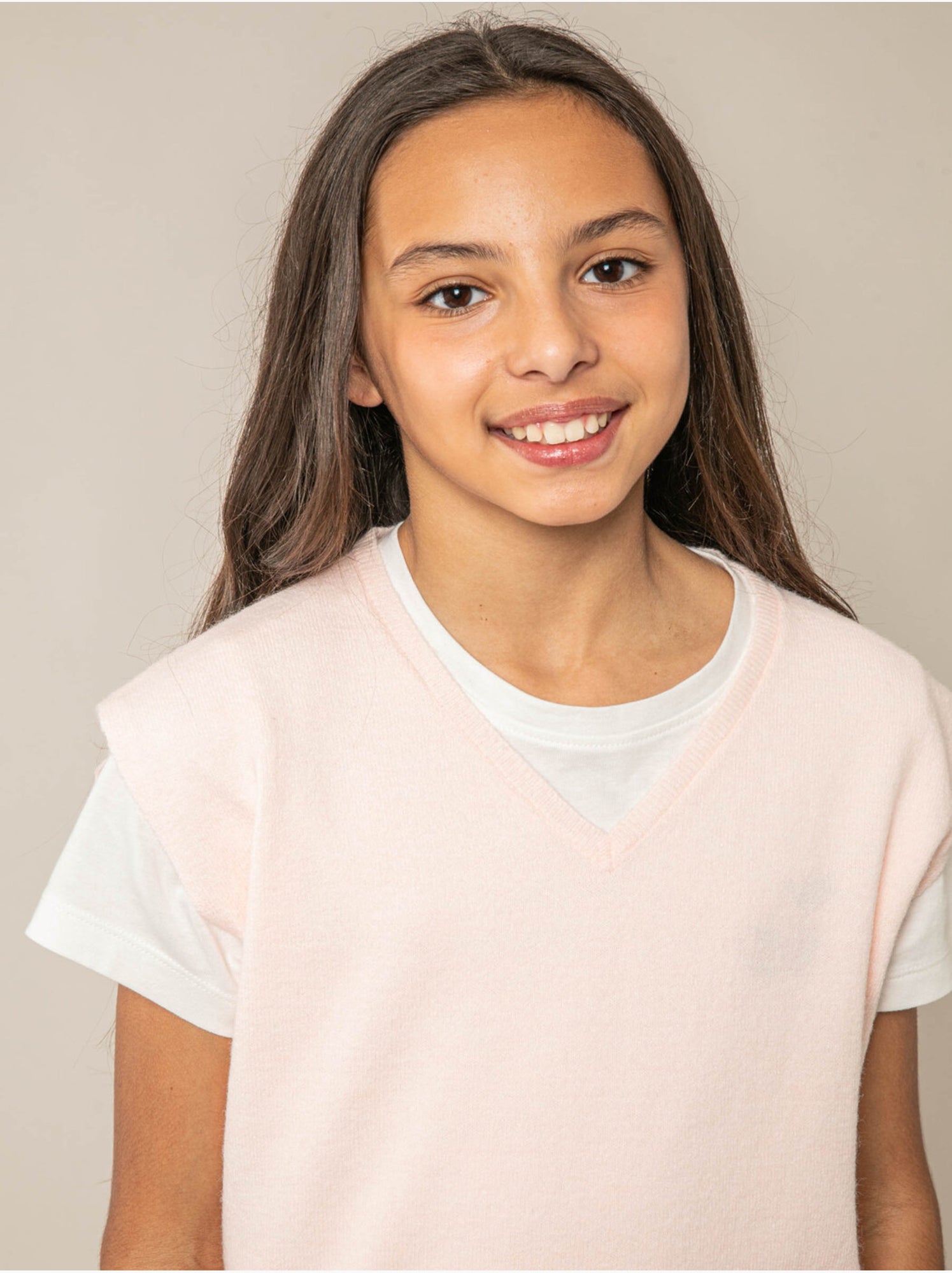 Pull sans manches fille 'deeluxe' - Rose clair