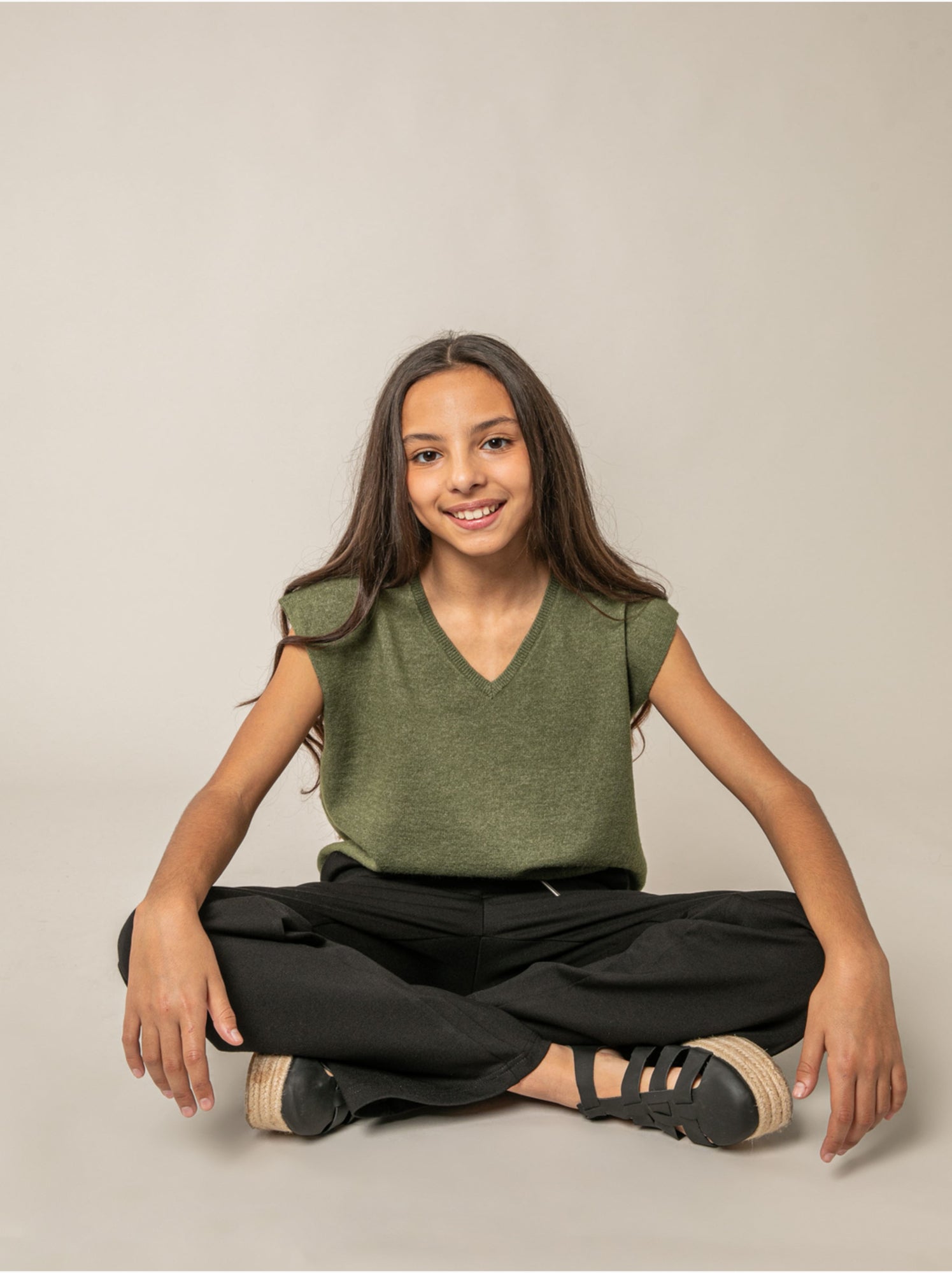 Pull sans manches fille 'deeluxe' - Vert tilleul