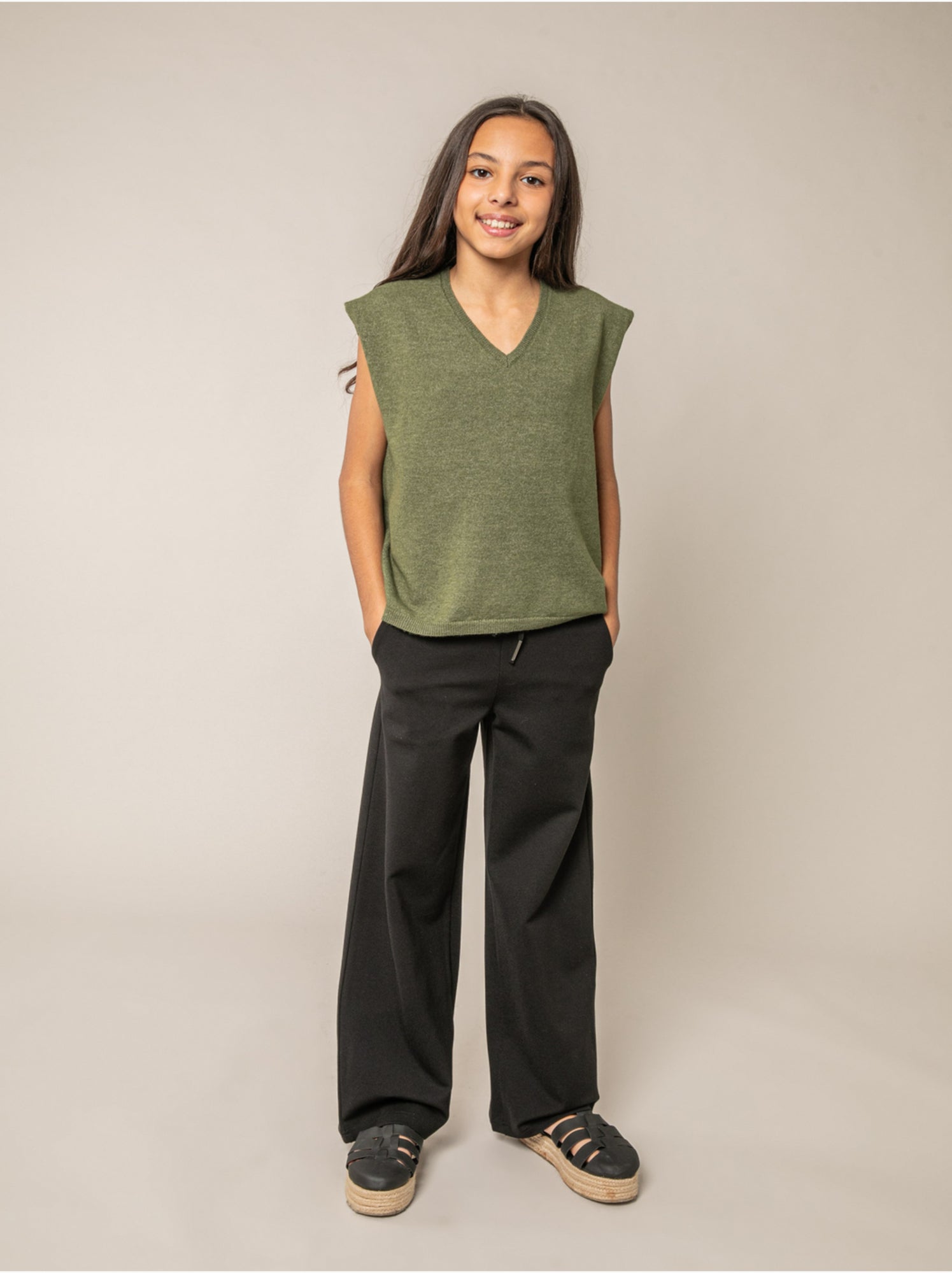 Pull sans manches fille 'deeluxe' - Vert tilleul