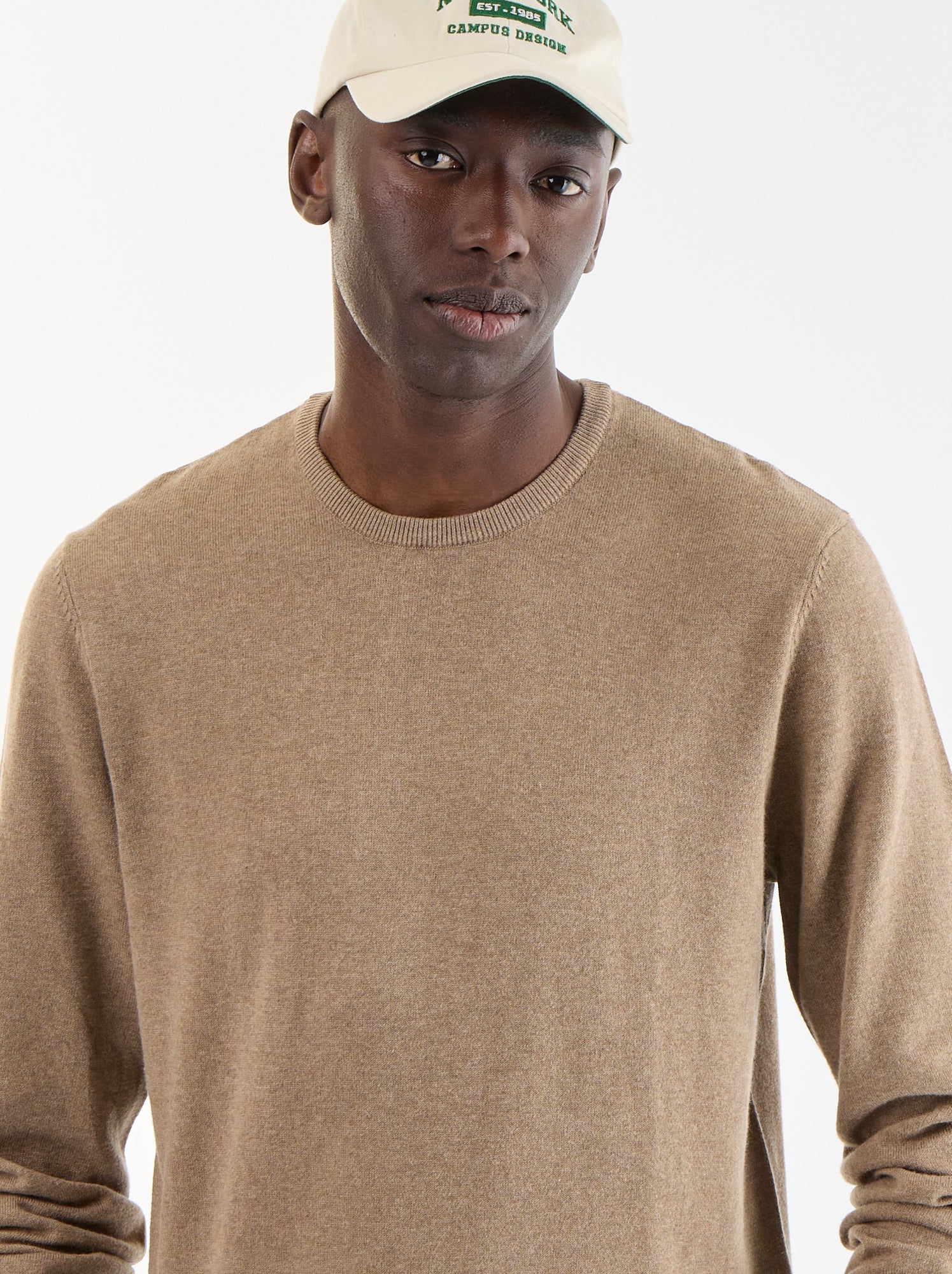 Pull uni à col rond - Beige (YZ274_17)