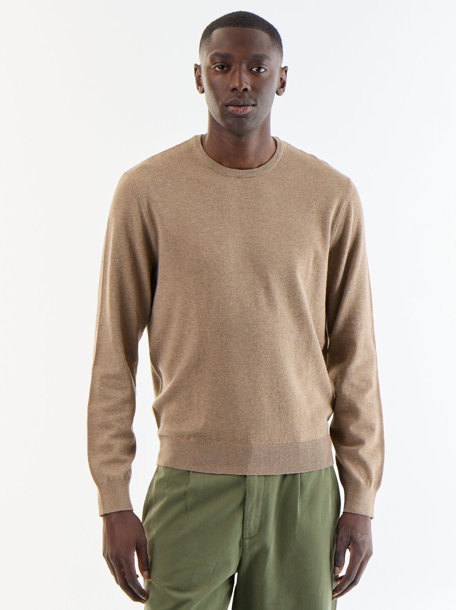 Pull uni à col rond - Beige (YZ274_17)