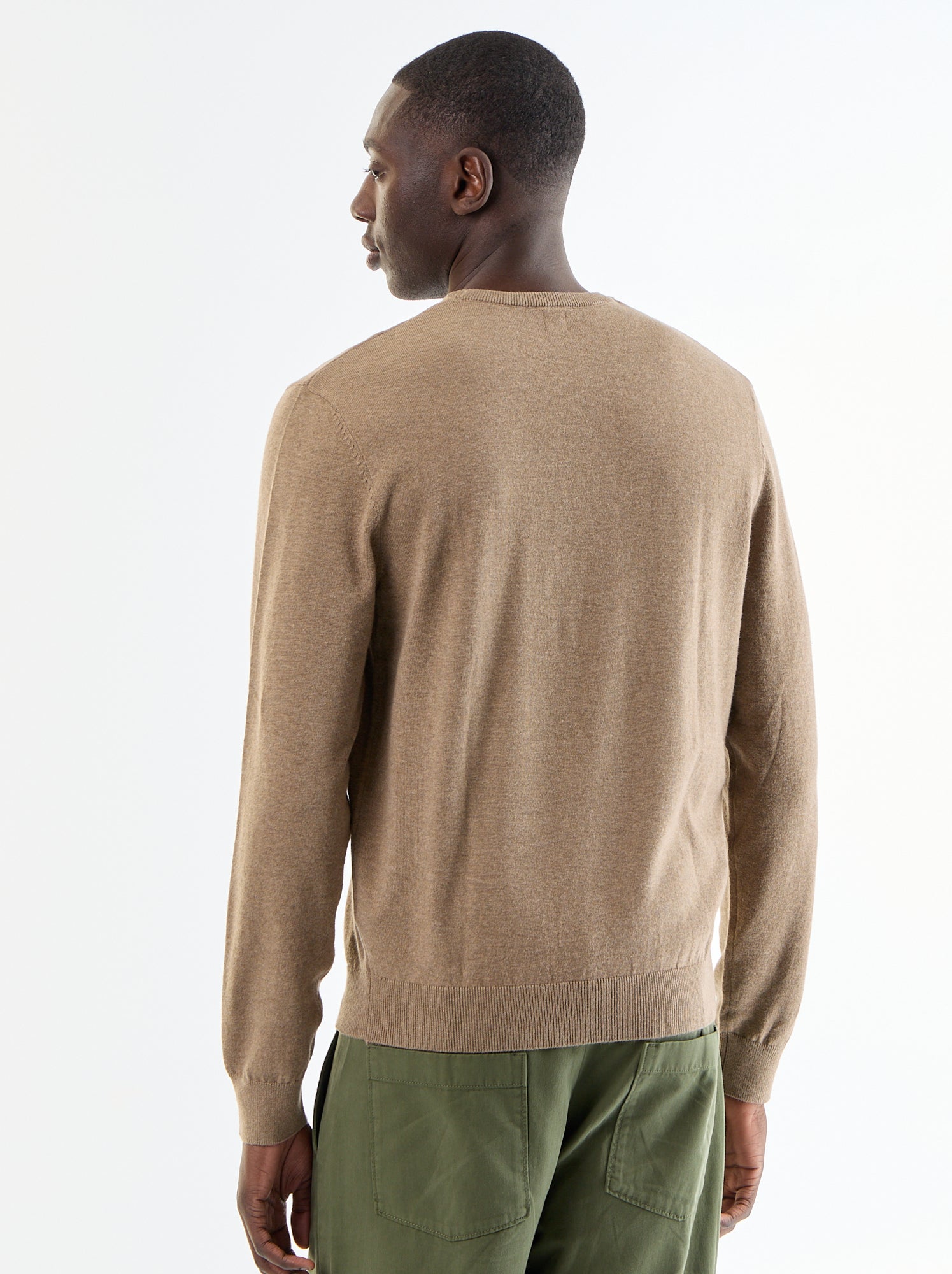 Pull uni à col rond - Beige (YZ274_17)