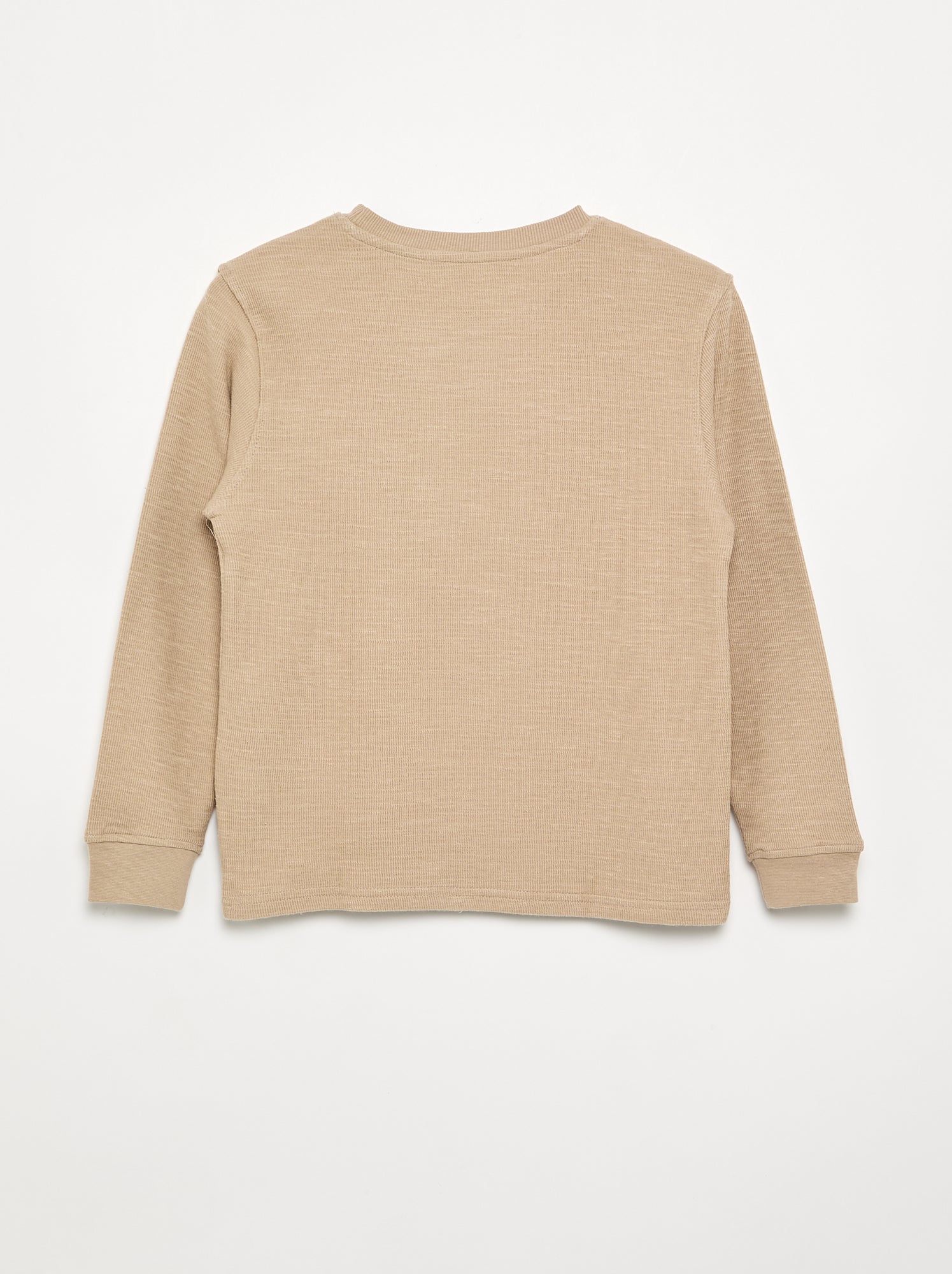 Pull uni à manches longues - Beige