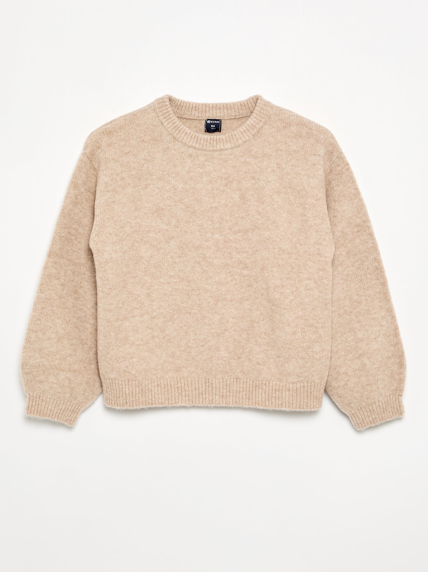 Pull uni à manches longues - Beige