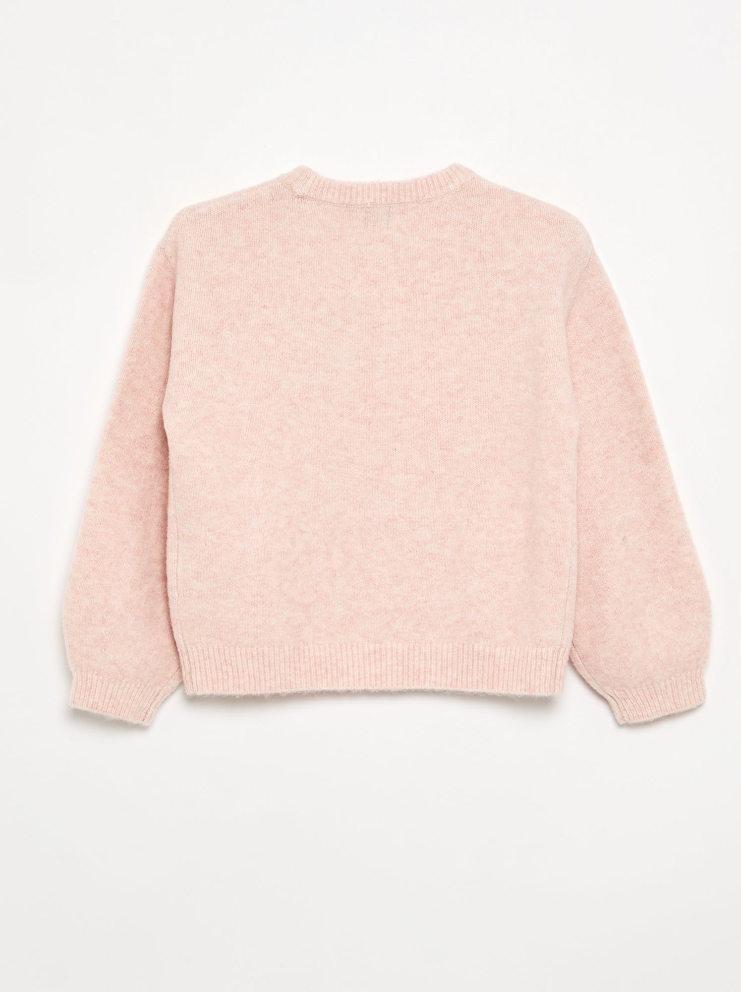 Pull uni à manches longues - Rose