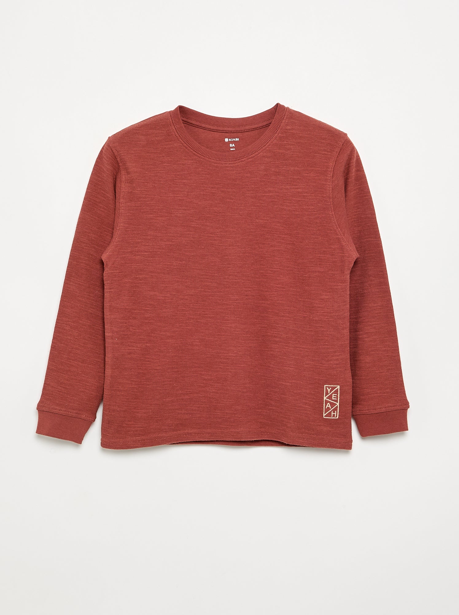 Pull uni à manches longues - Rouge