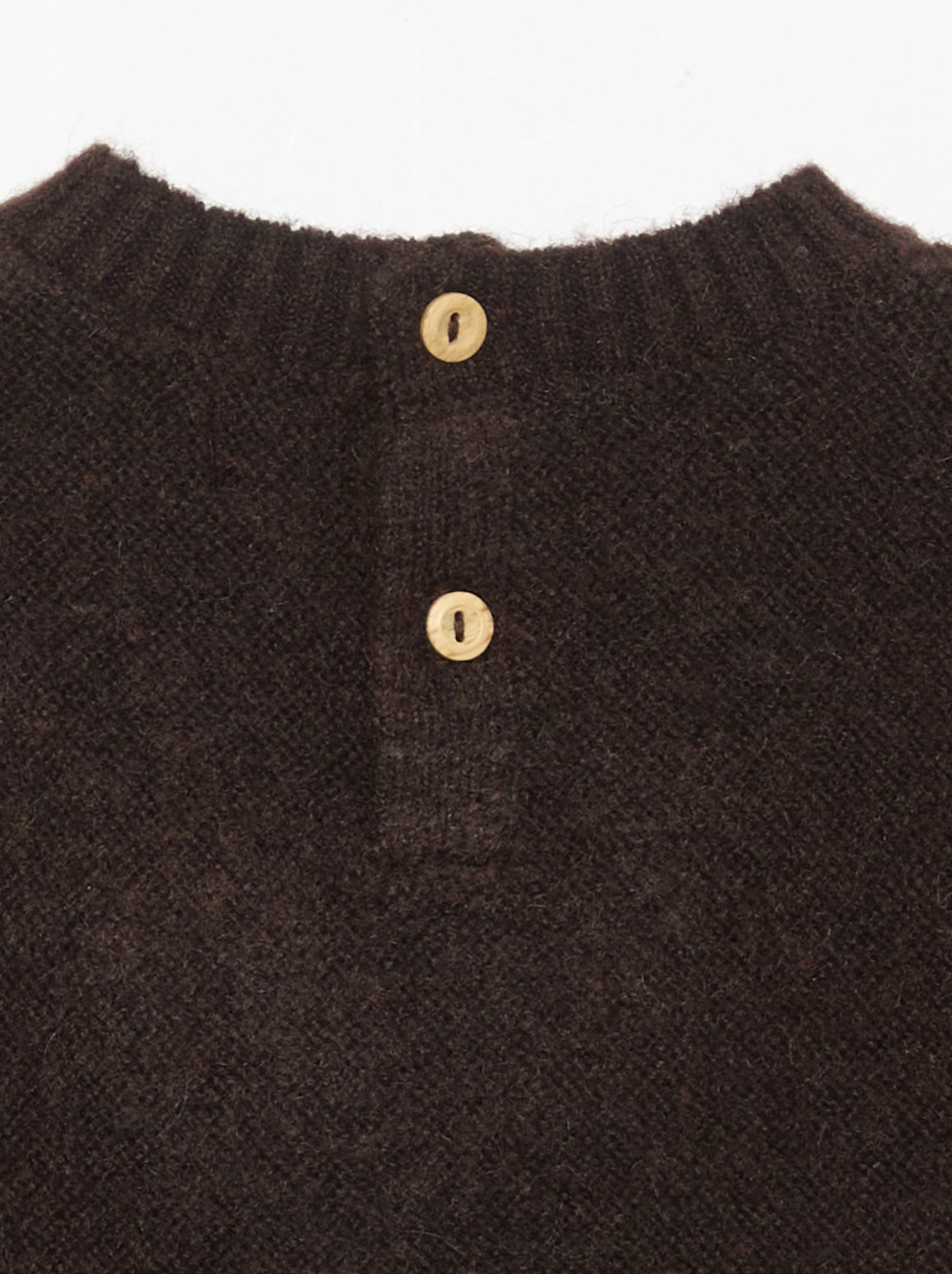 Pull uni avec petite broderie 'renard' - Marron