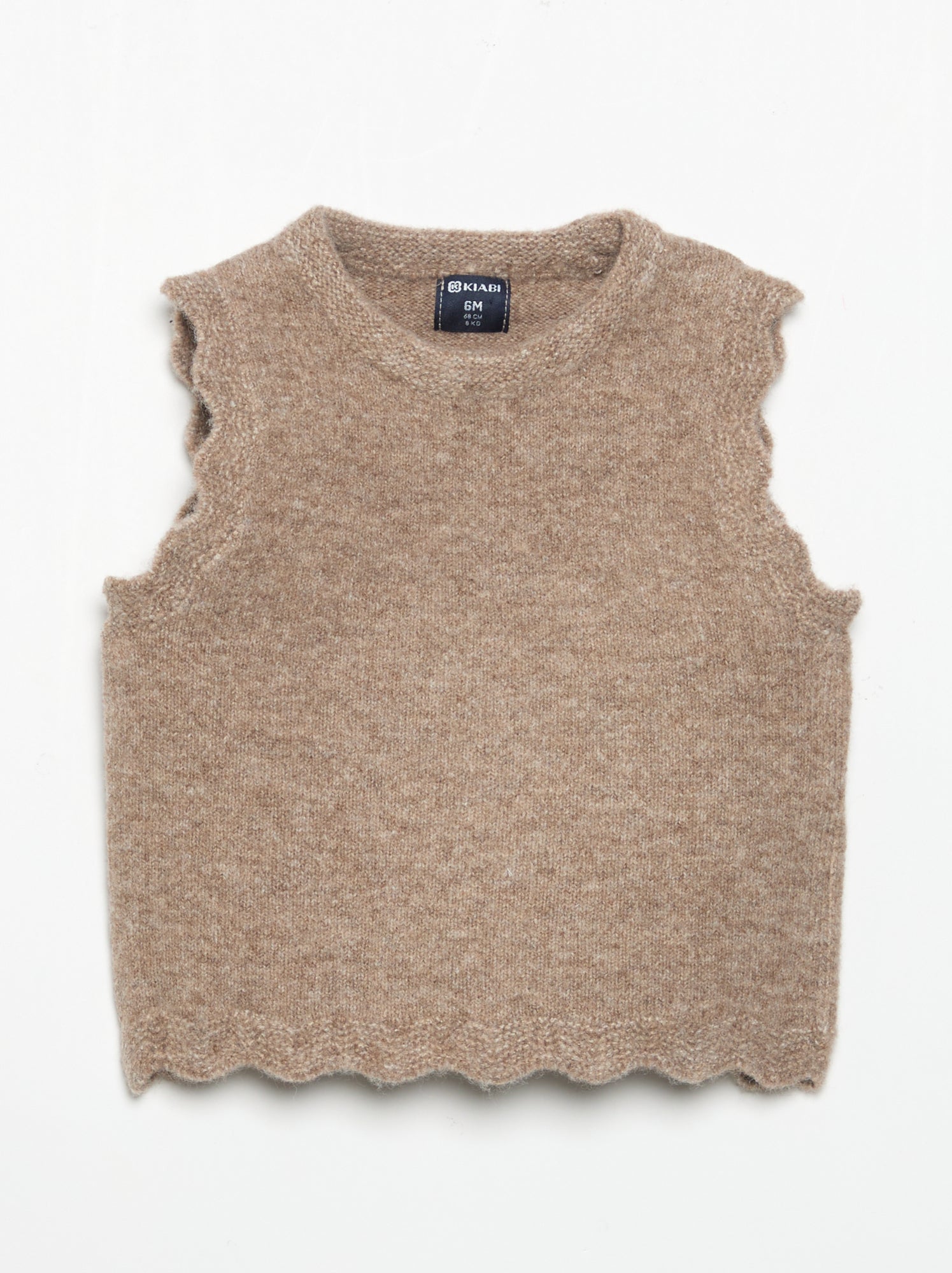 Pull uni sans manches - Marron