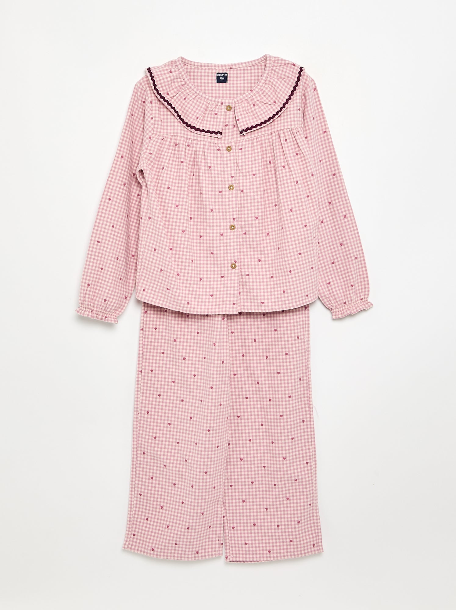 Pyjama 2 pièces à carreaux - Rose