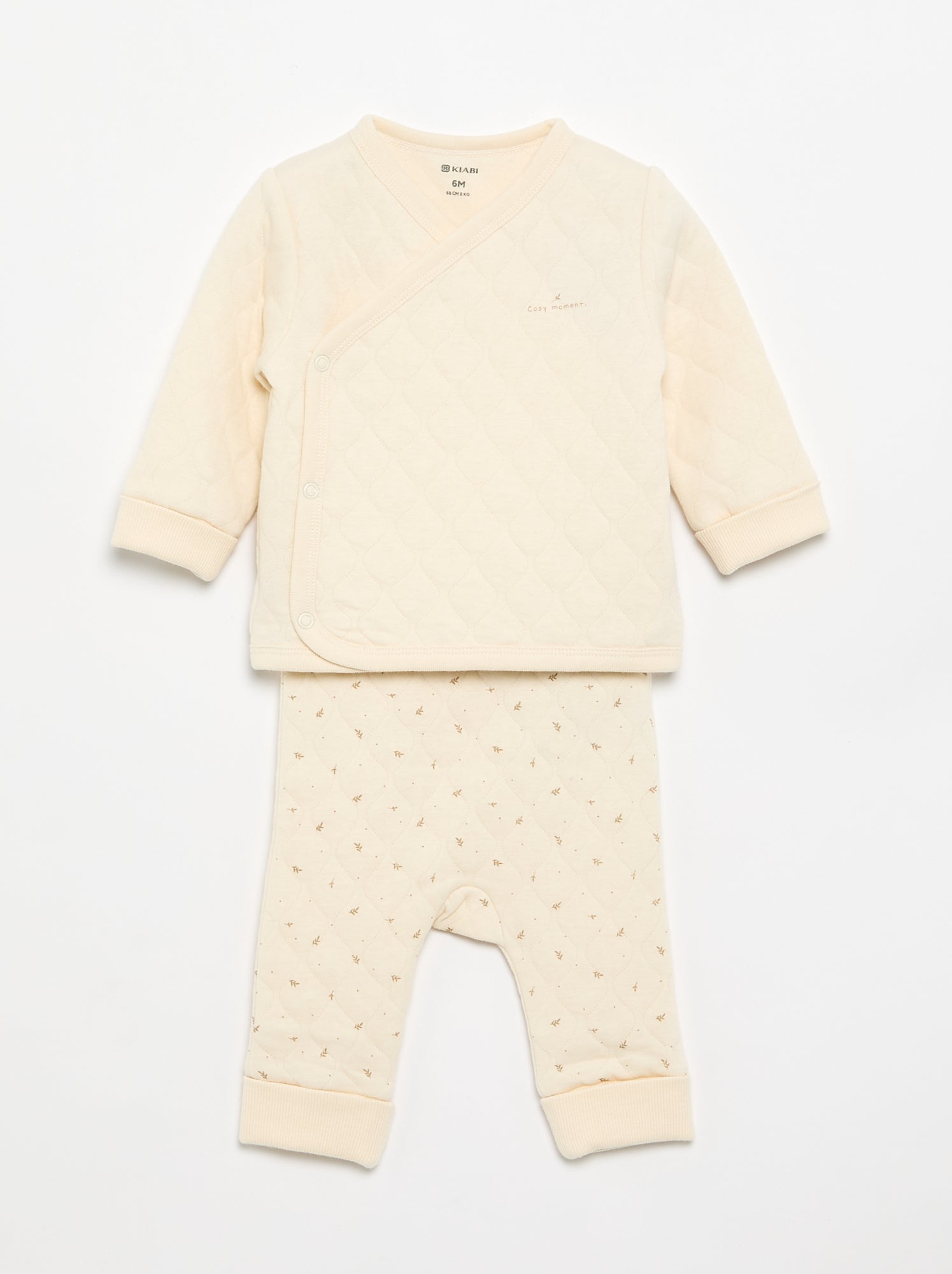 Pyjama 2 pièces ajustable matelassé - Blanc