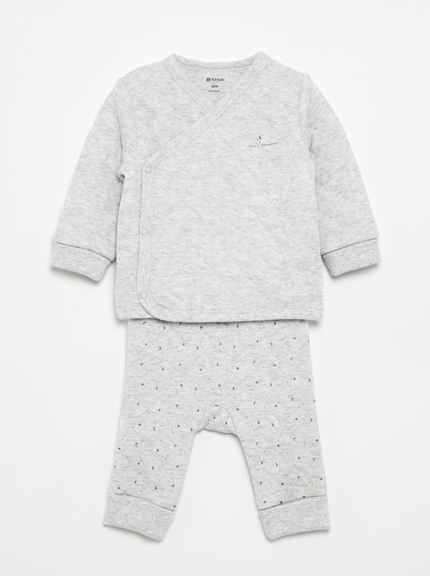 Pyjama 2 pièces ajustable matelassé - Gris