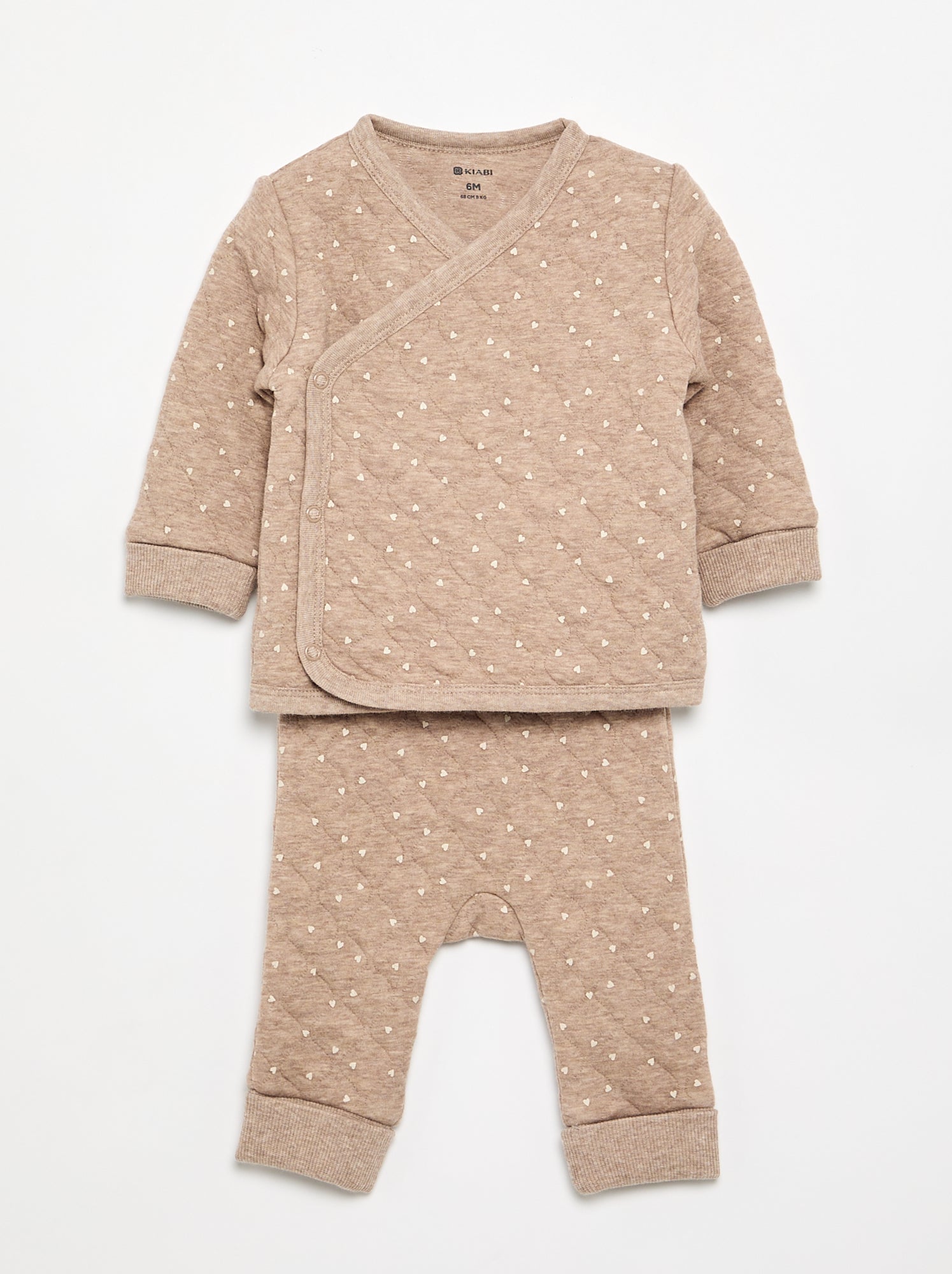 Pyjama 2 pièces ajustable matelassé - Marron