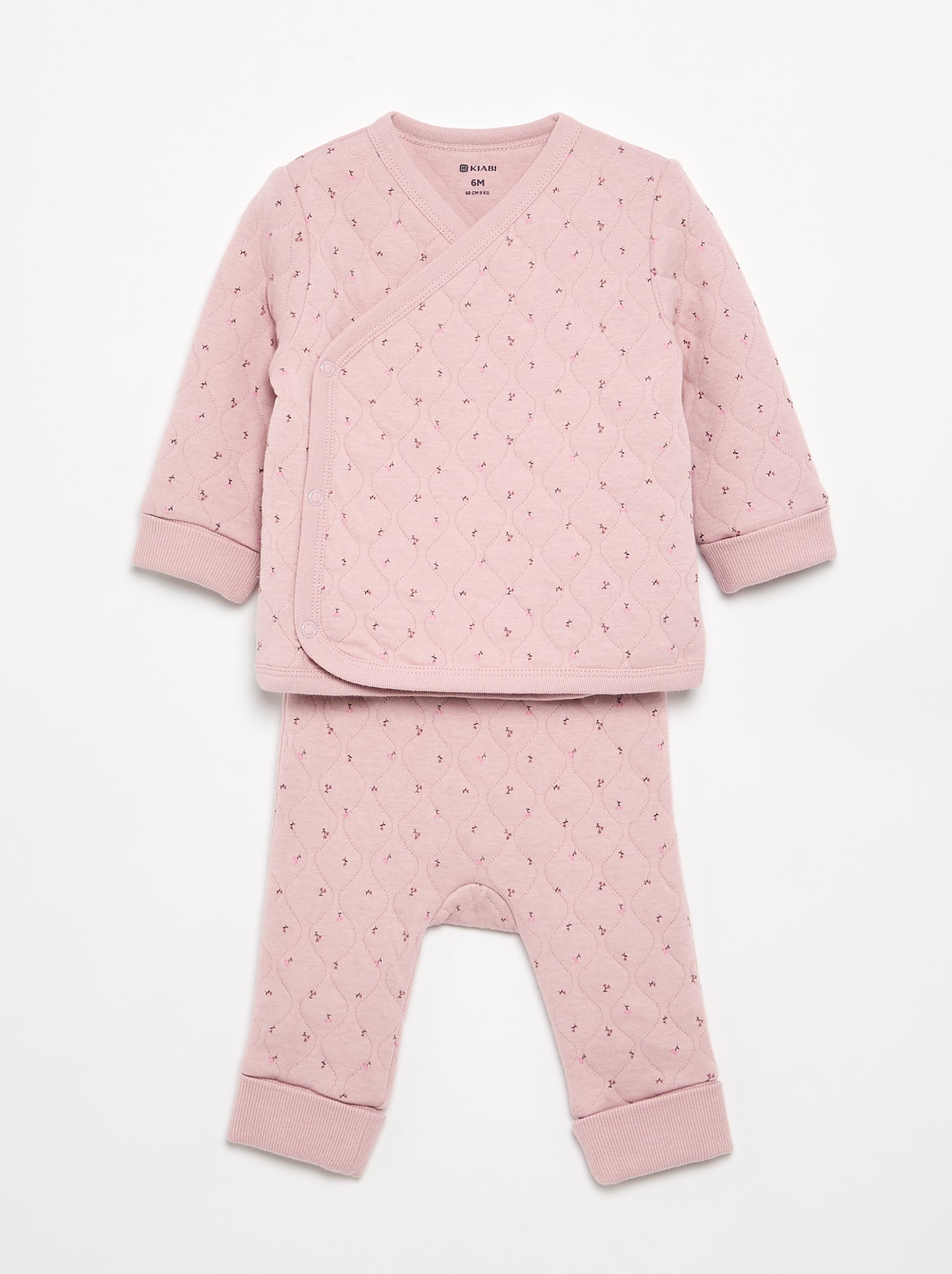 Pyjama 2 pièces ajustable matelassé - Rose