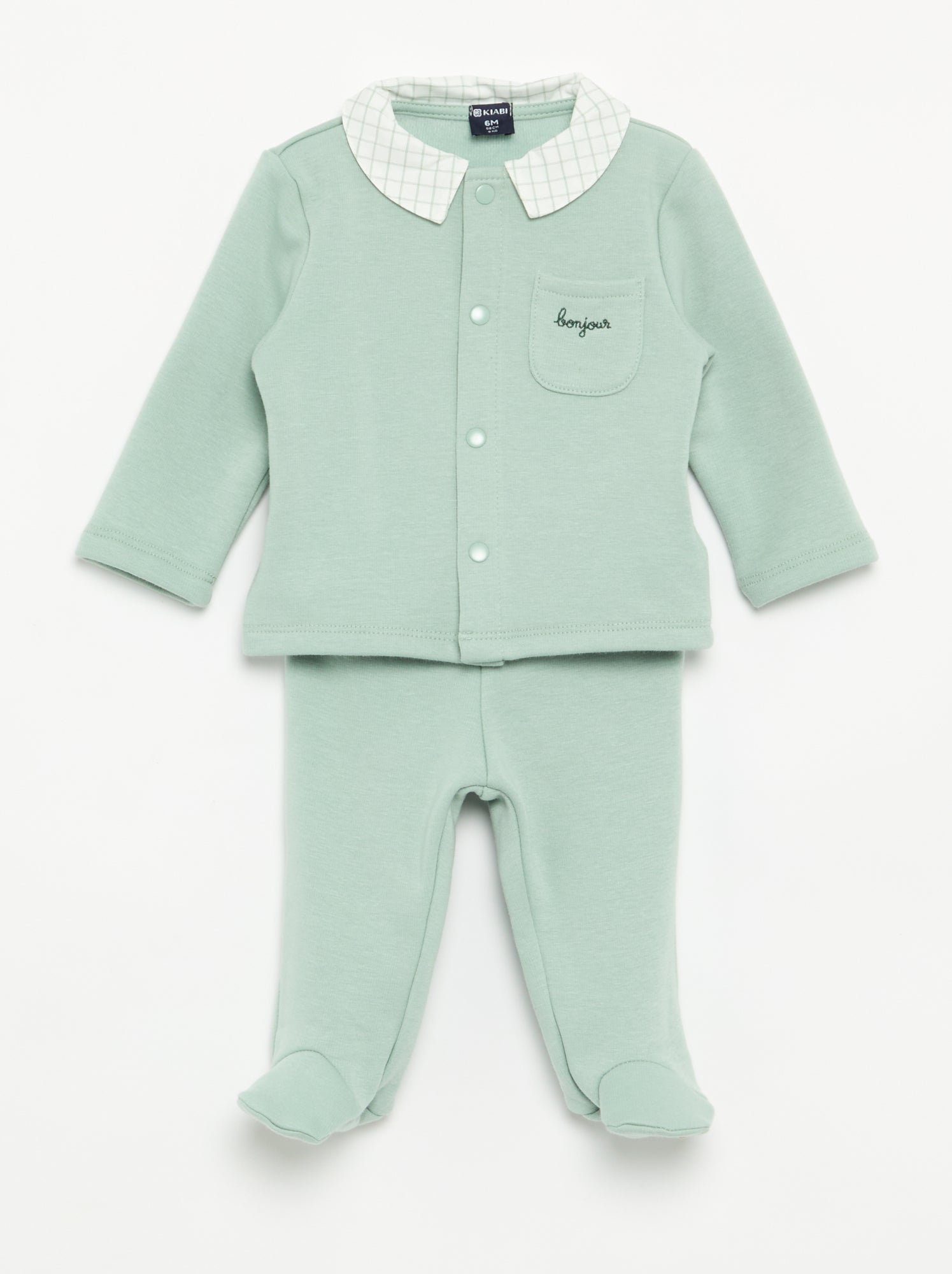 Pyjama 2 pièces aspect velours - Vert