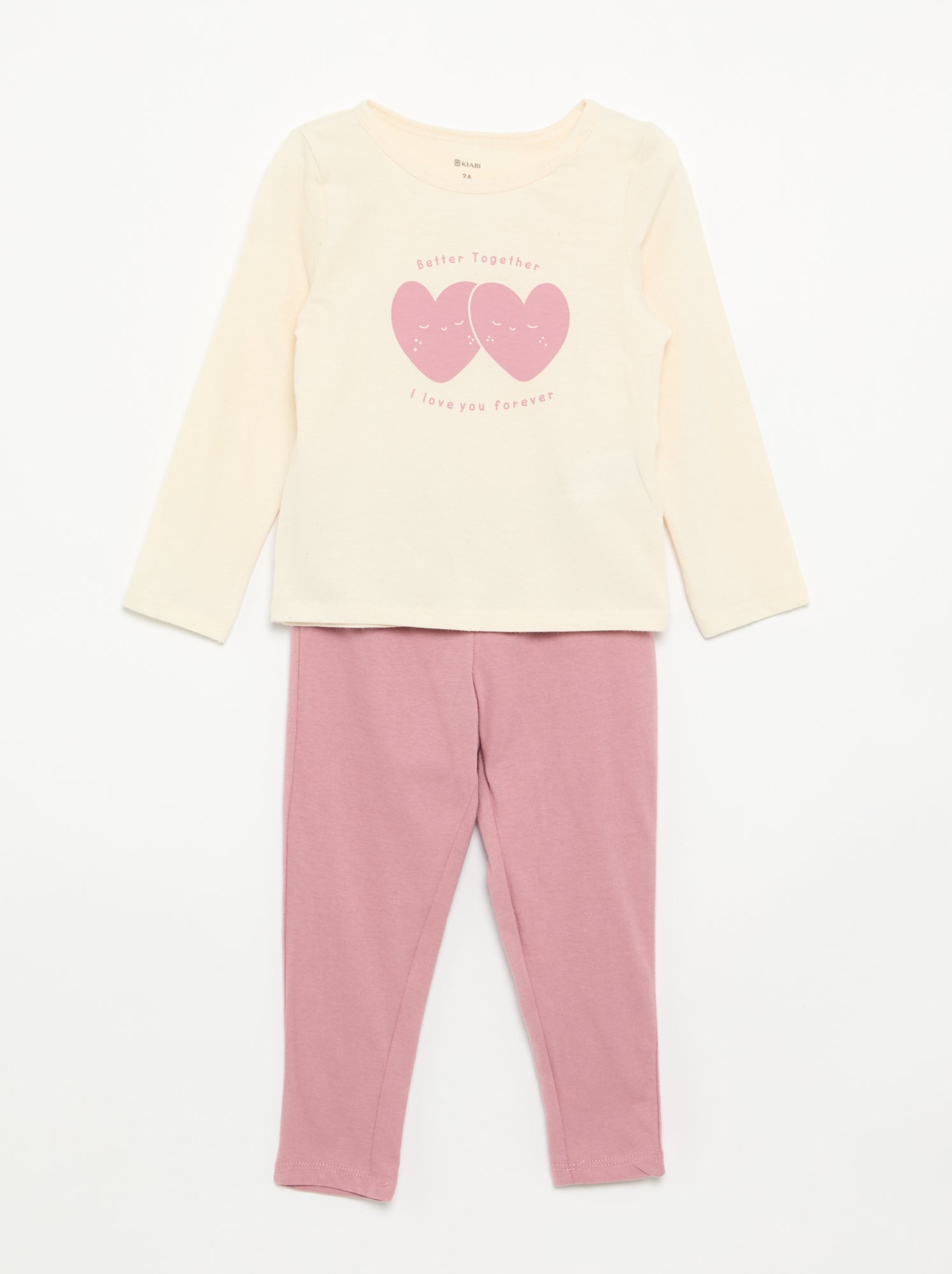 Pyjama 2 pièces en jersey - Beige