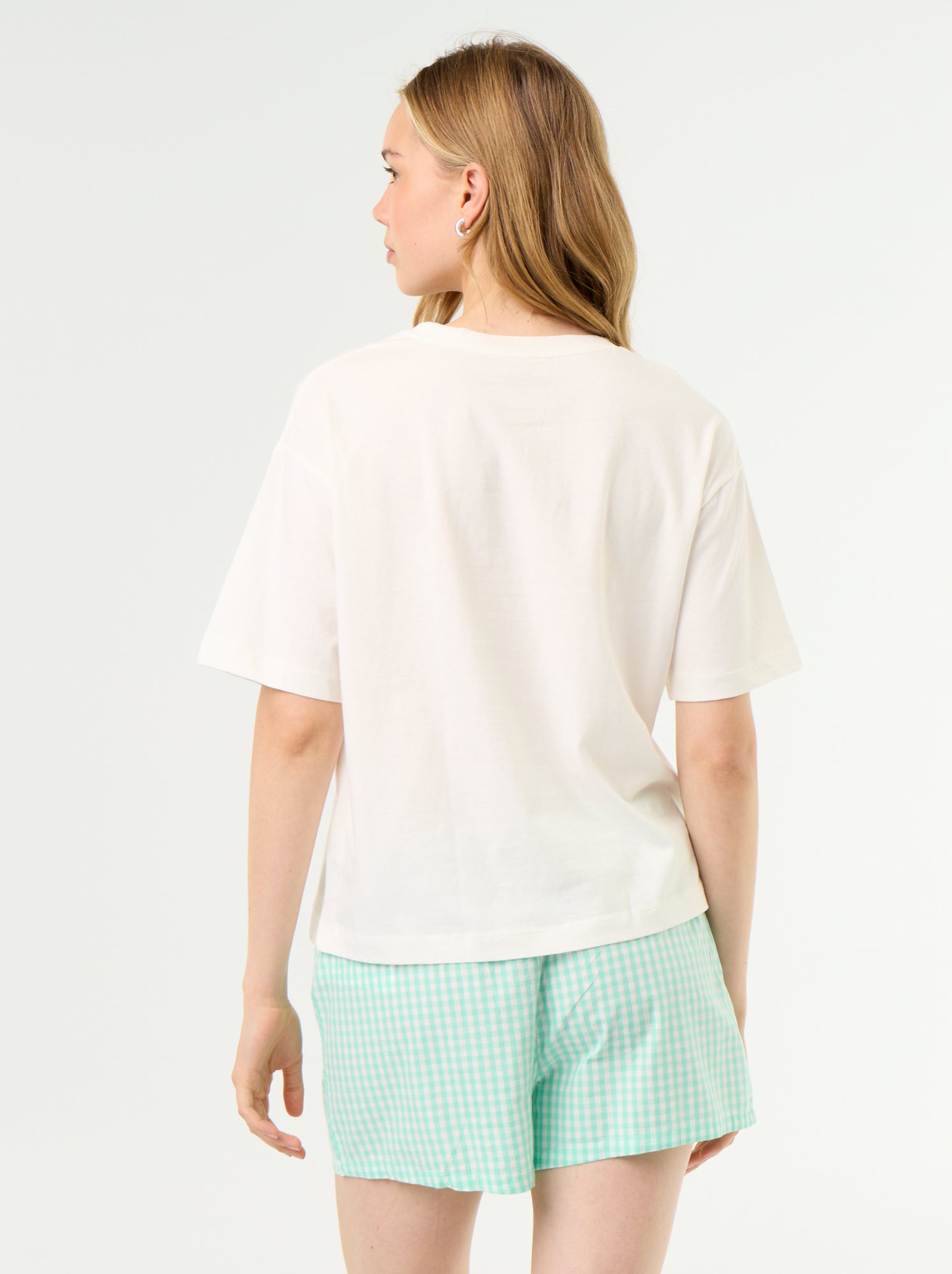 Pyjama 2 pièces en jersey de coton - T-shirt + short - Blanc