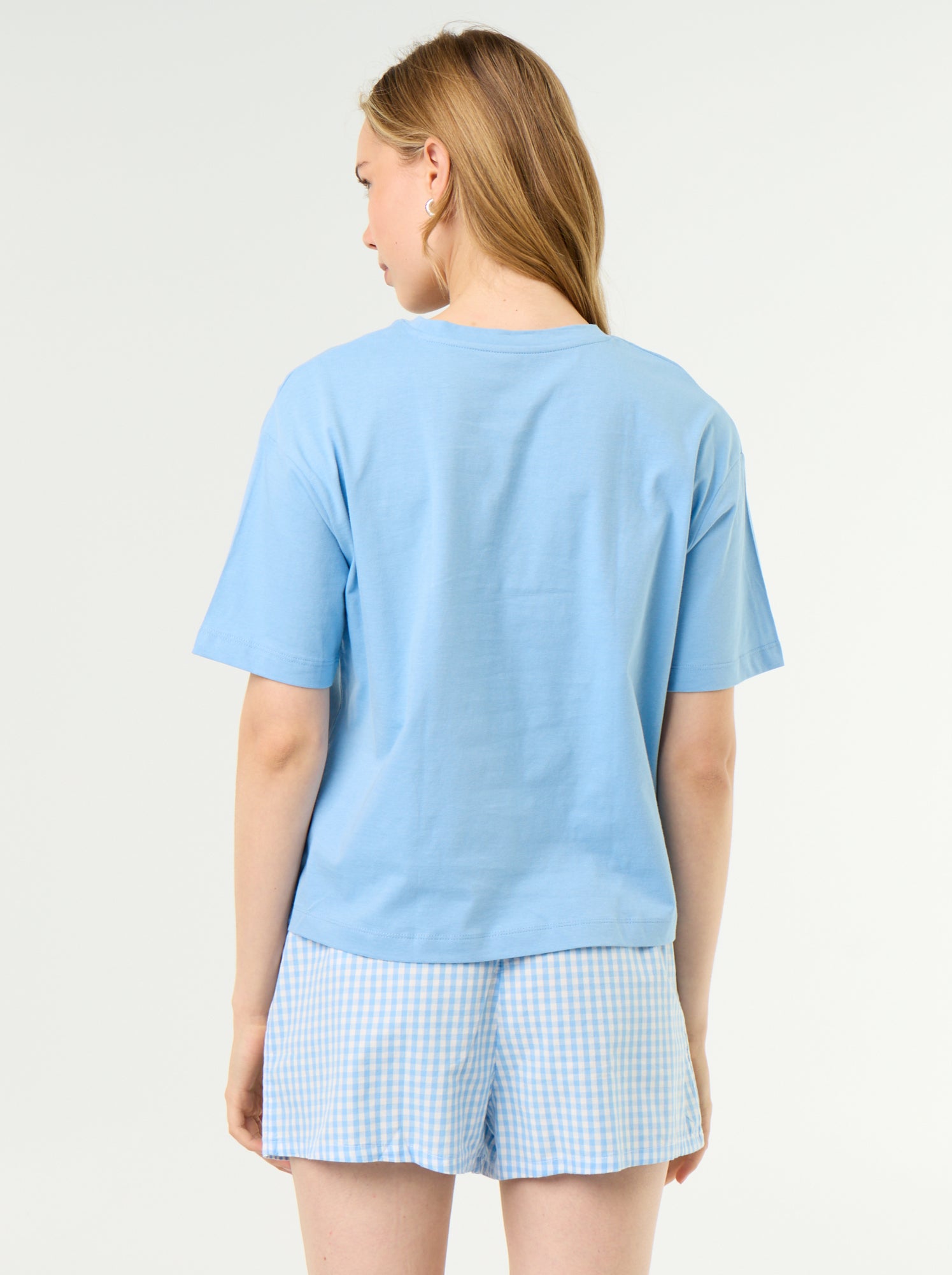 Pyjama 2 pièces en jersey de coton - T-shirt + short - Bleu