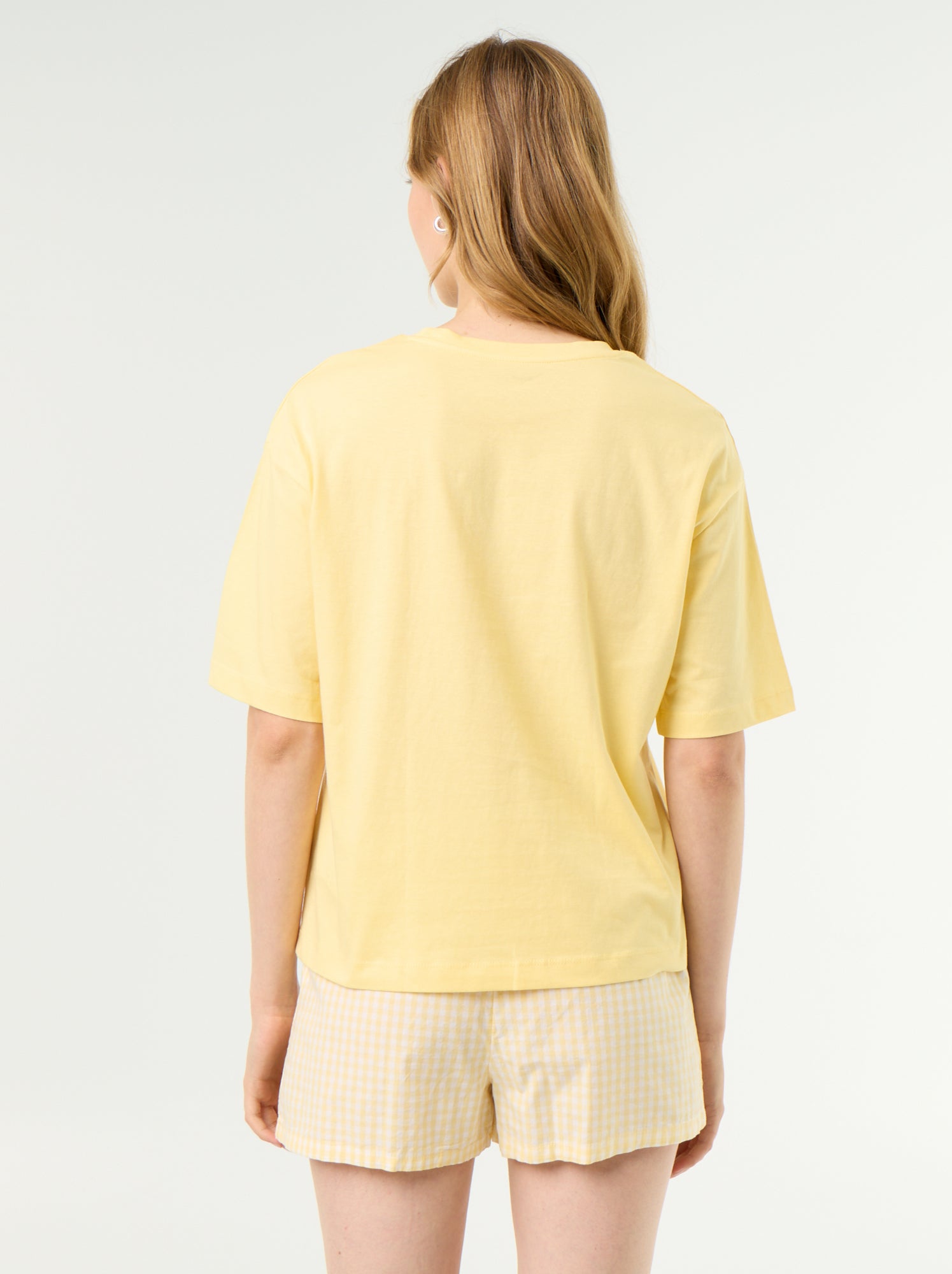 Pyjama 2 pièces en jersey de coton - T-shirt + short - Jaune