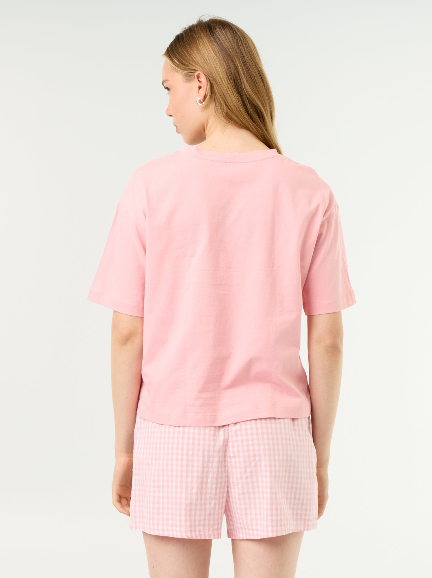 Pyjama 2 pièces en jersey de coton - T-shirt + short - Rose